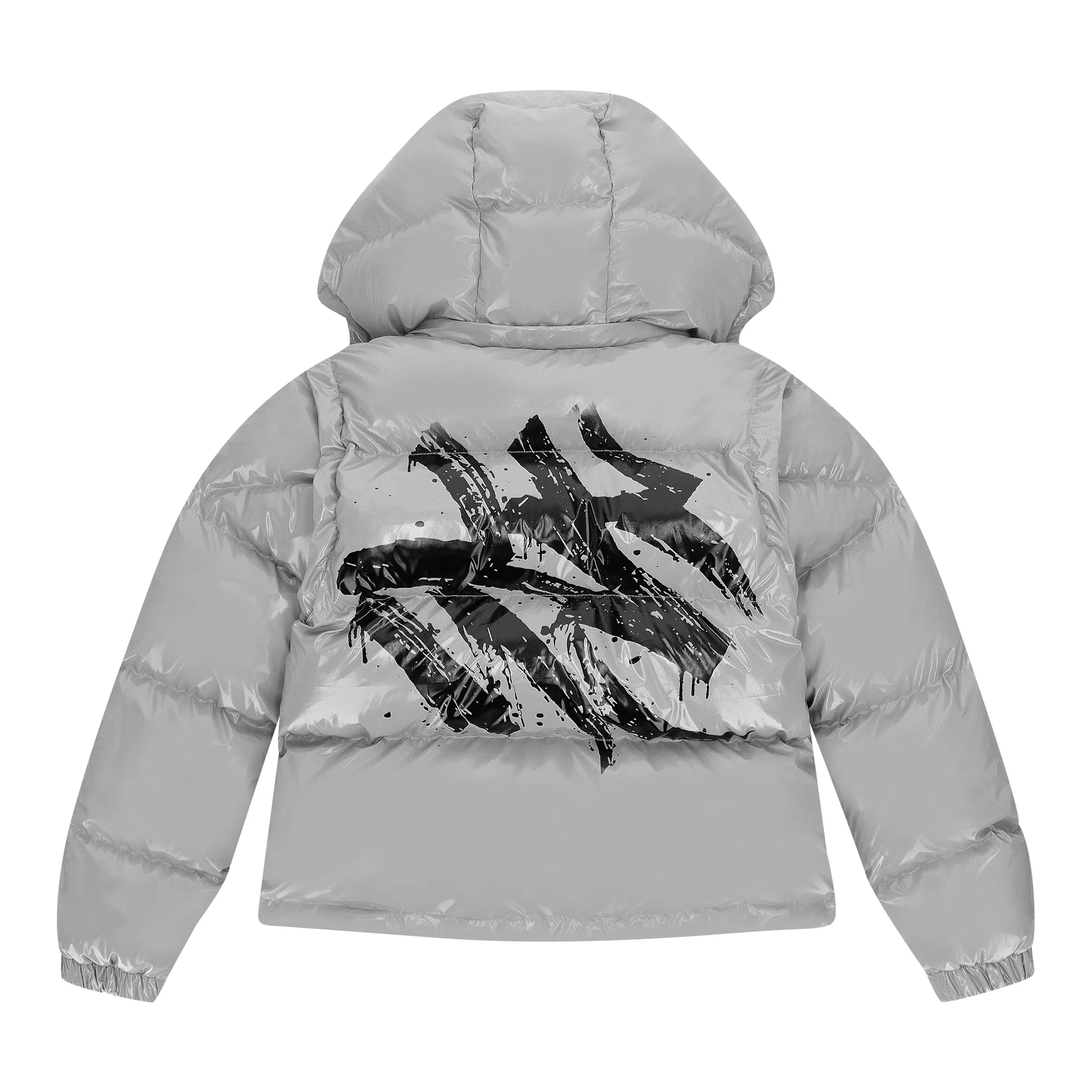 Graffiti Puffer Jacket (detachable) - Gray
