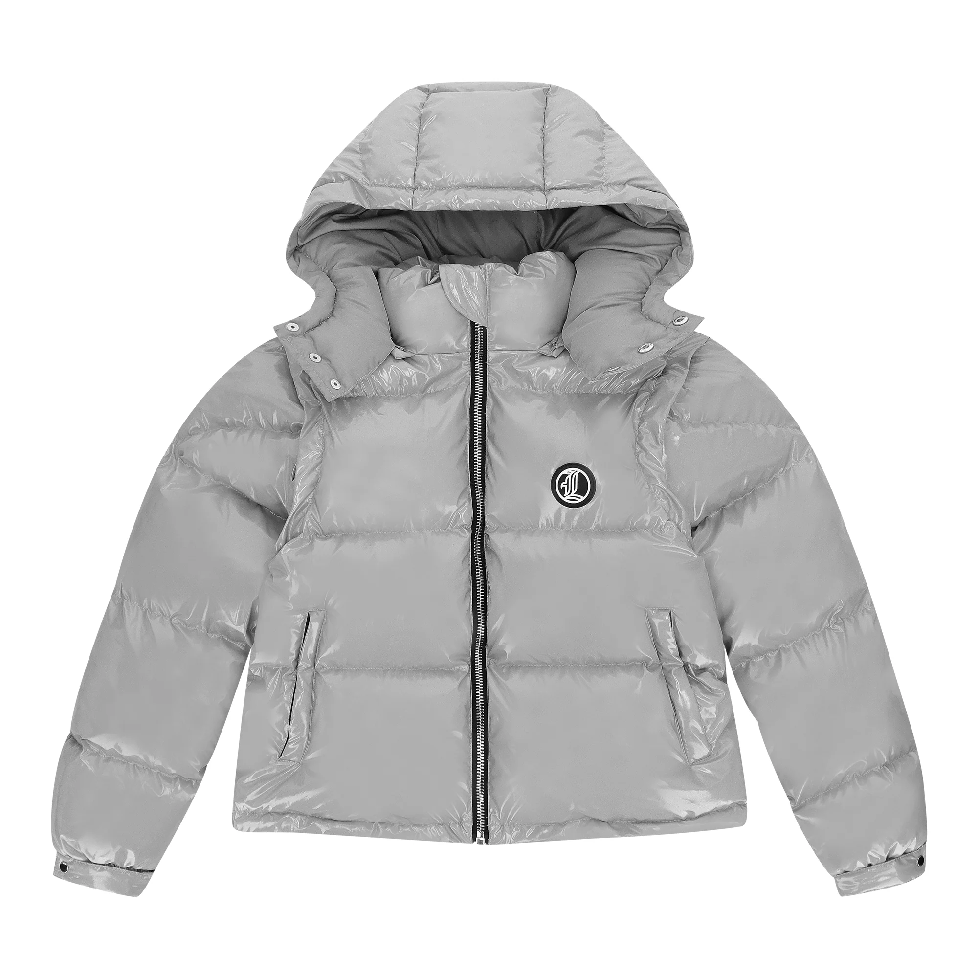 Graffiti Puffer Jacket (detachable) - Gray