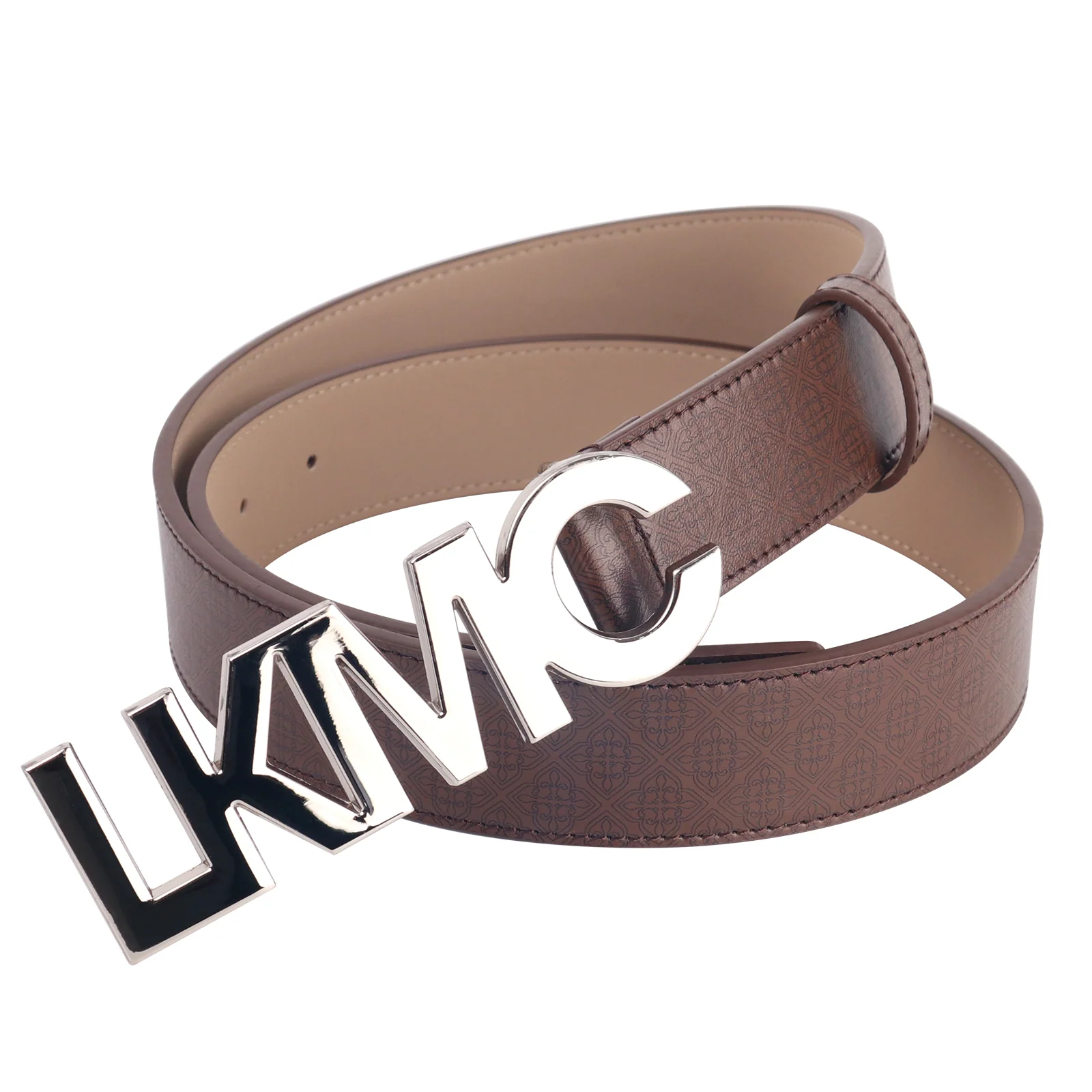 Buckle Logo Belt Brown