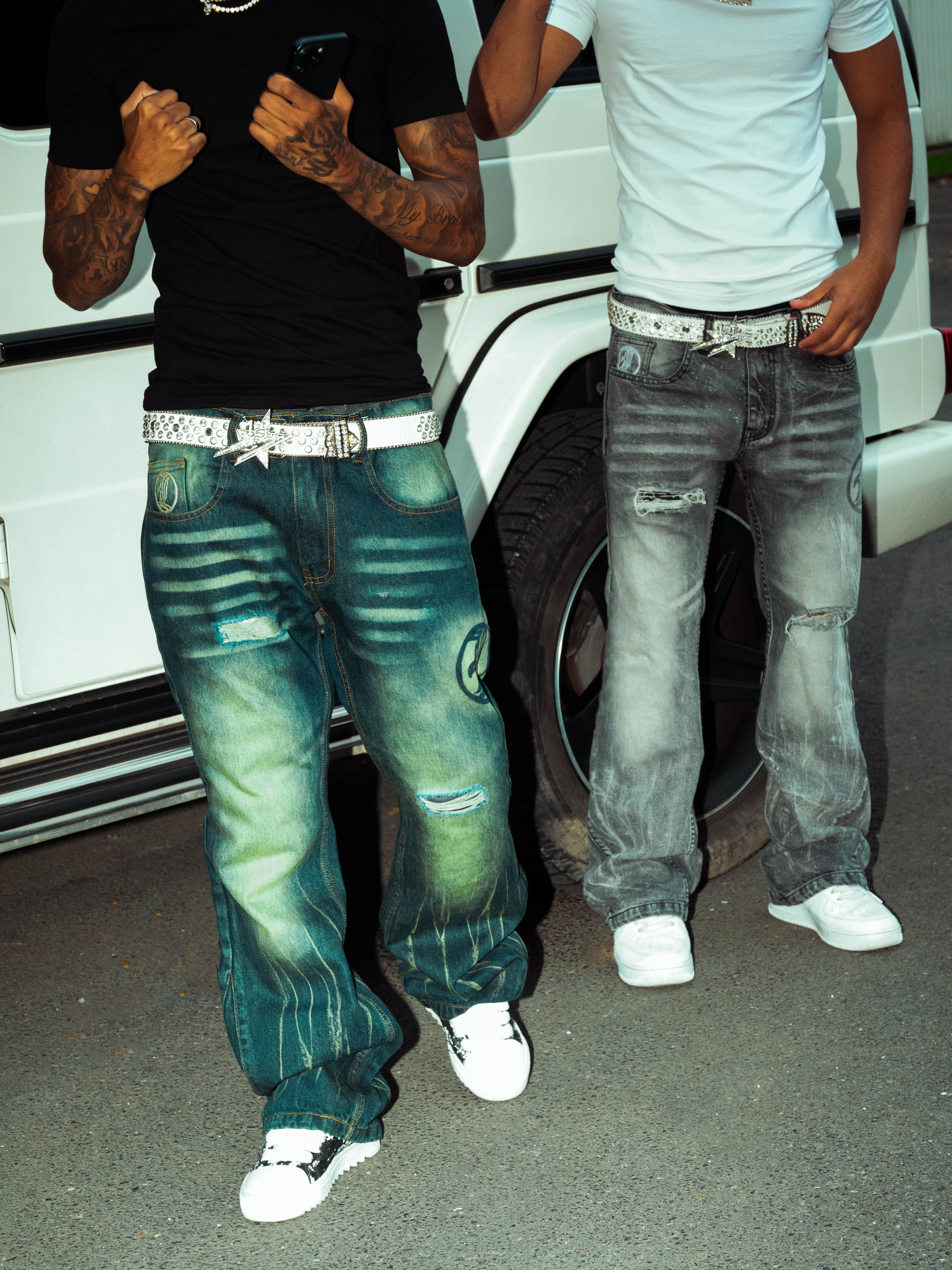 Flared Jeans Series  - Blue Yellow