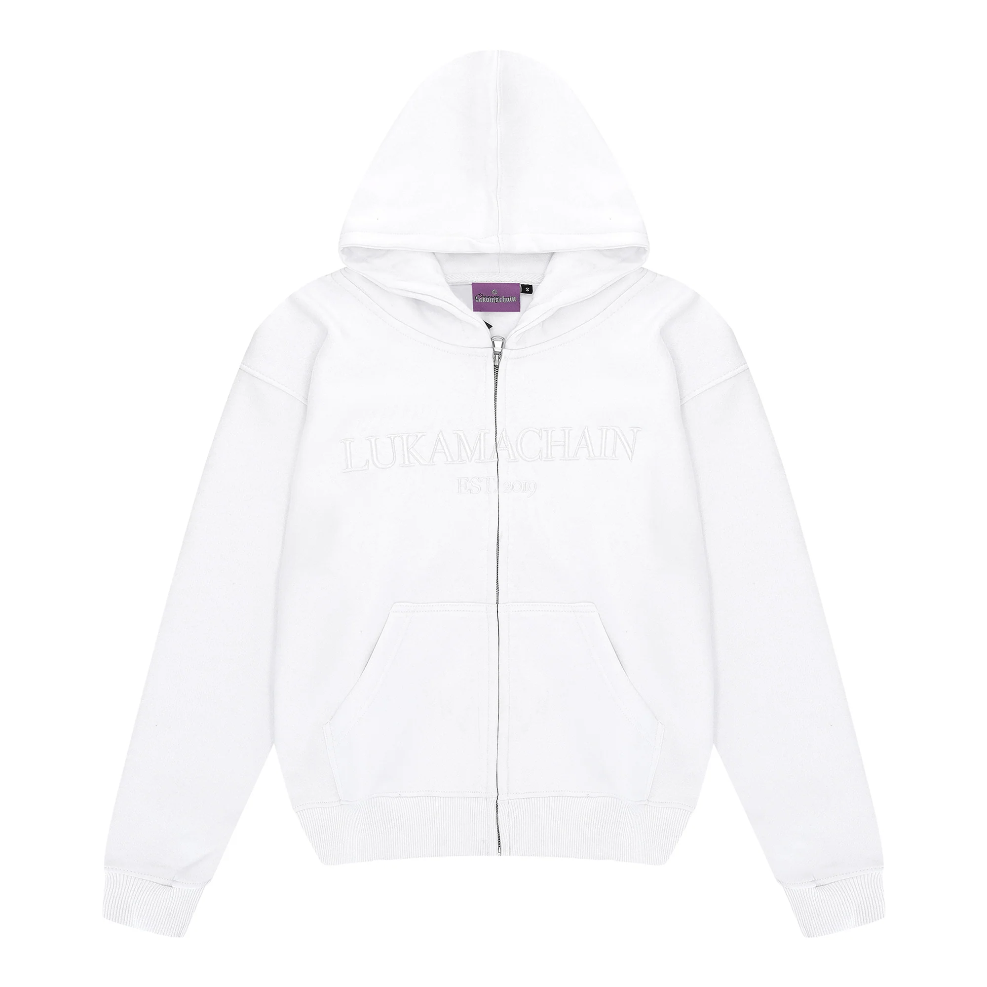 Essential Zip Up Hoodie White