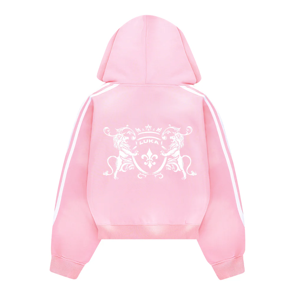 Zip Hoodie Striped - Pink