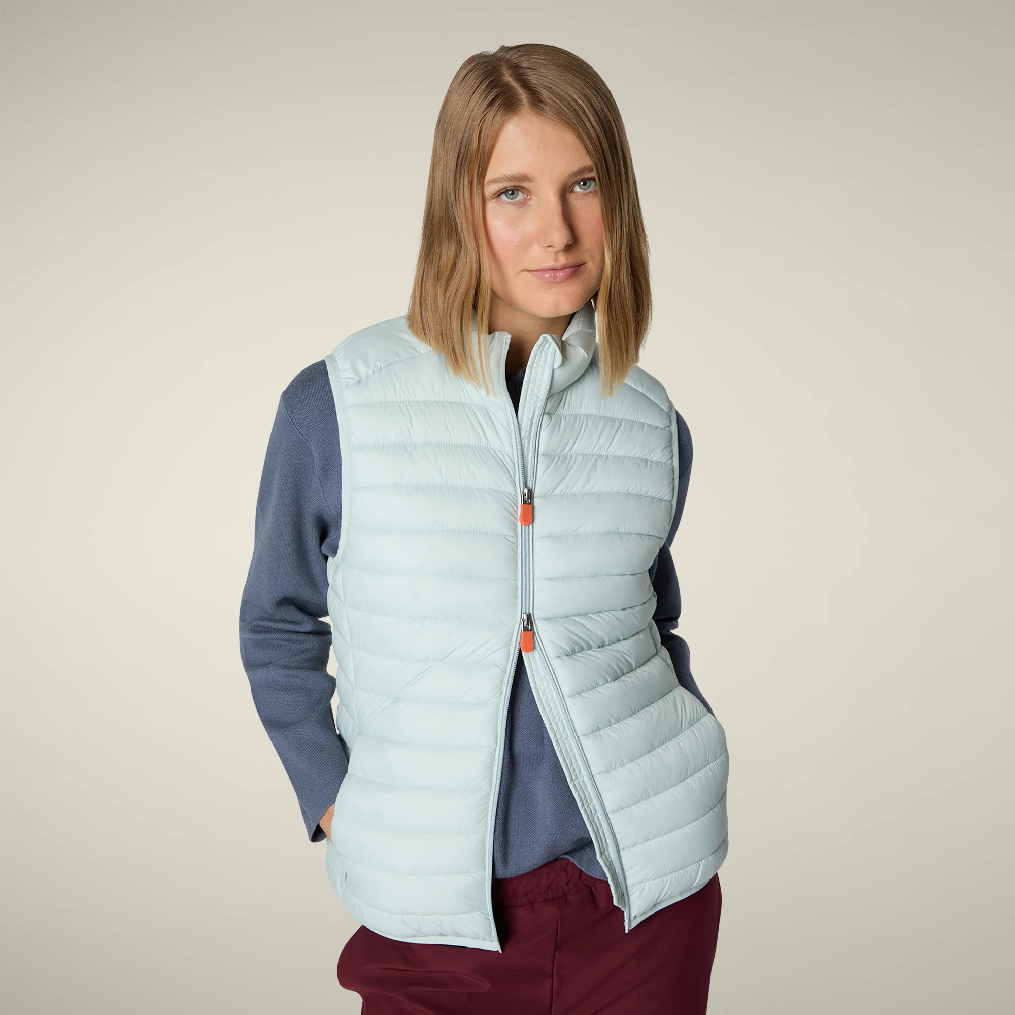 Women's Animal free puffer Vest Charlotte in Glacier Blue