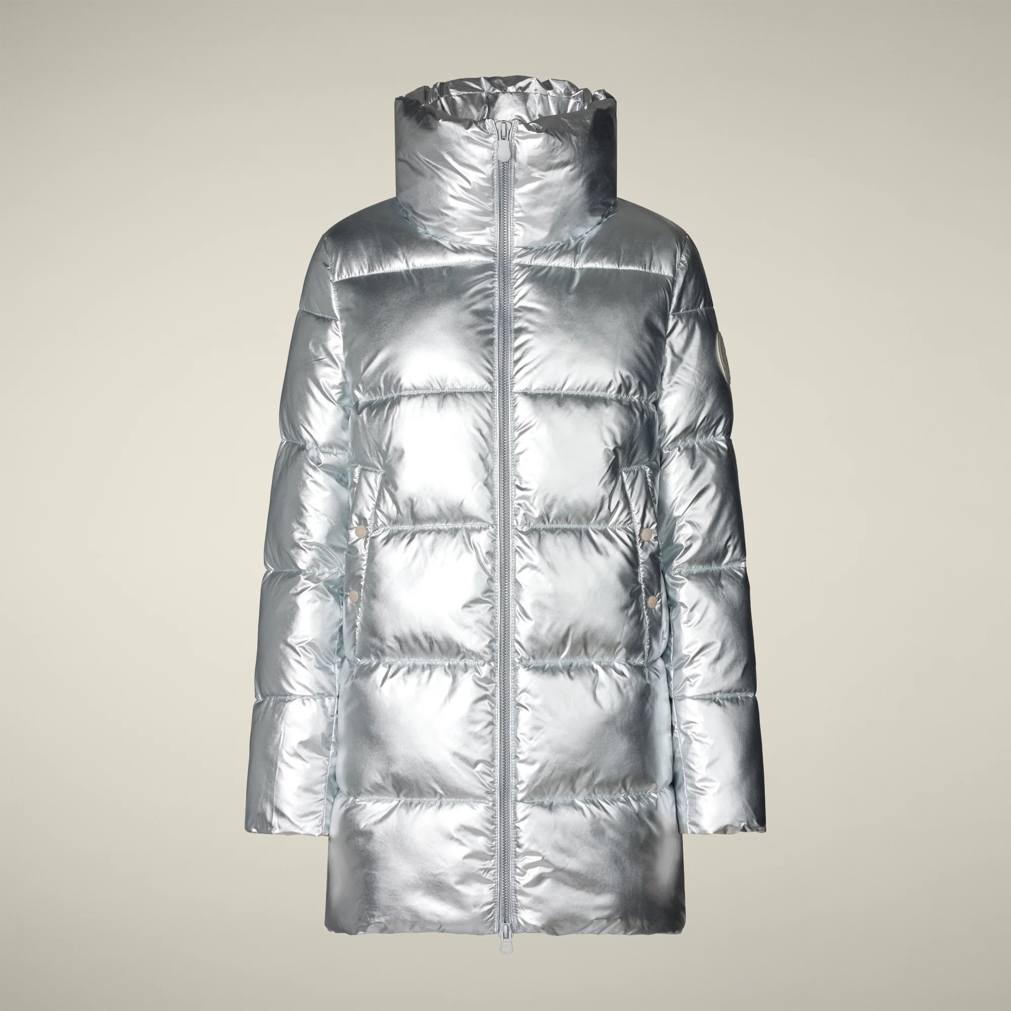 Women's Animal free puffer Coat Gerda in Silver