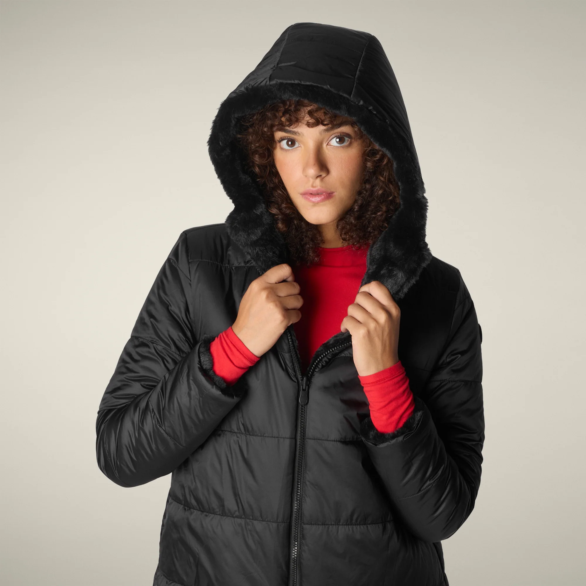 Women's Reversible Faux Fur JACKET Bridget in Black