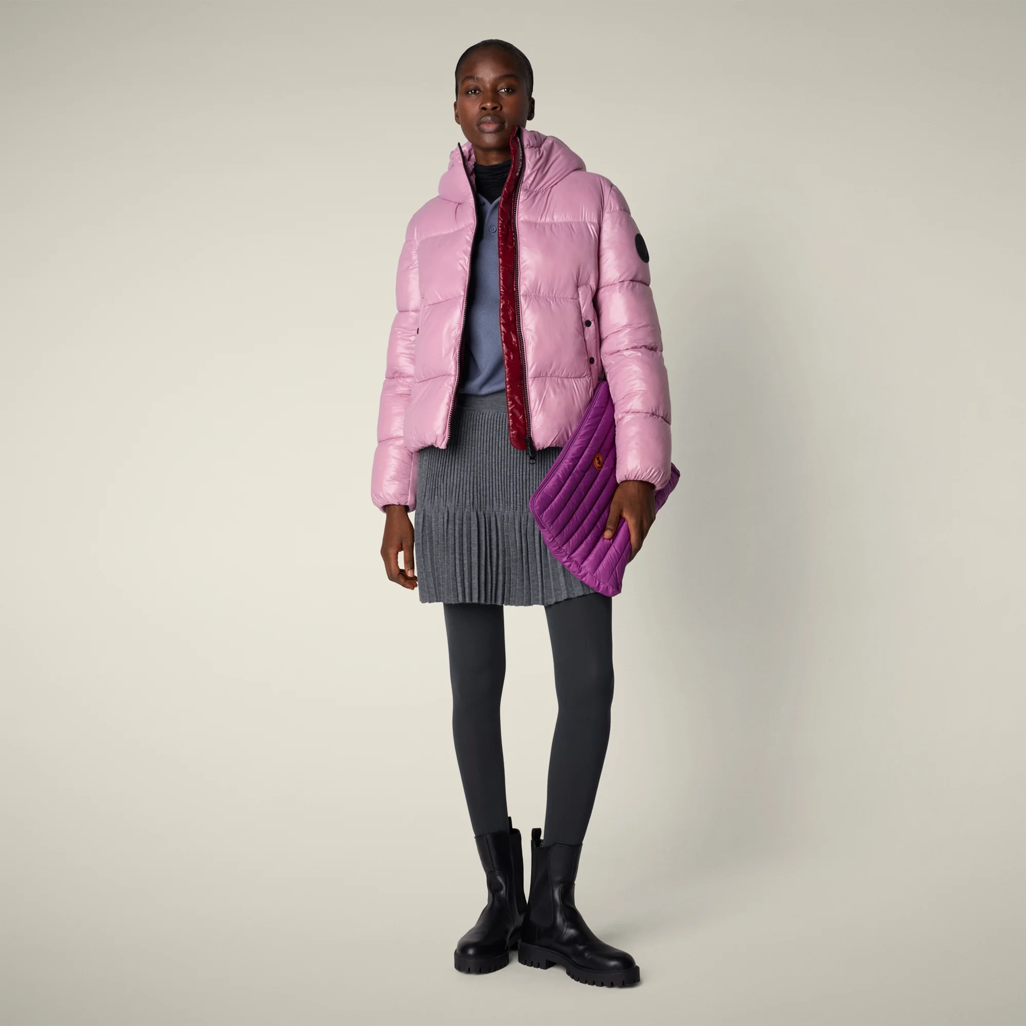 Women's animal free puffer jacket biddy in wild orchid