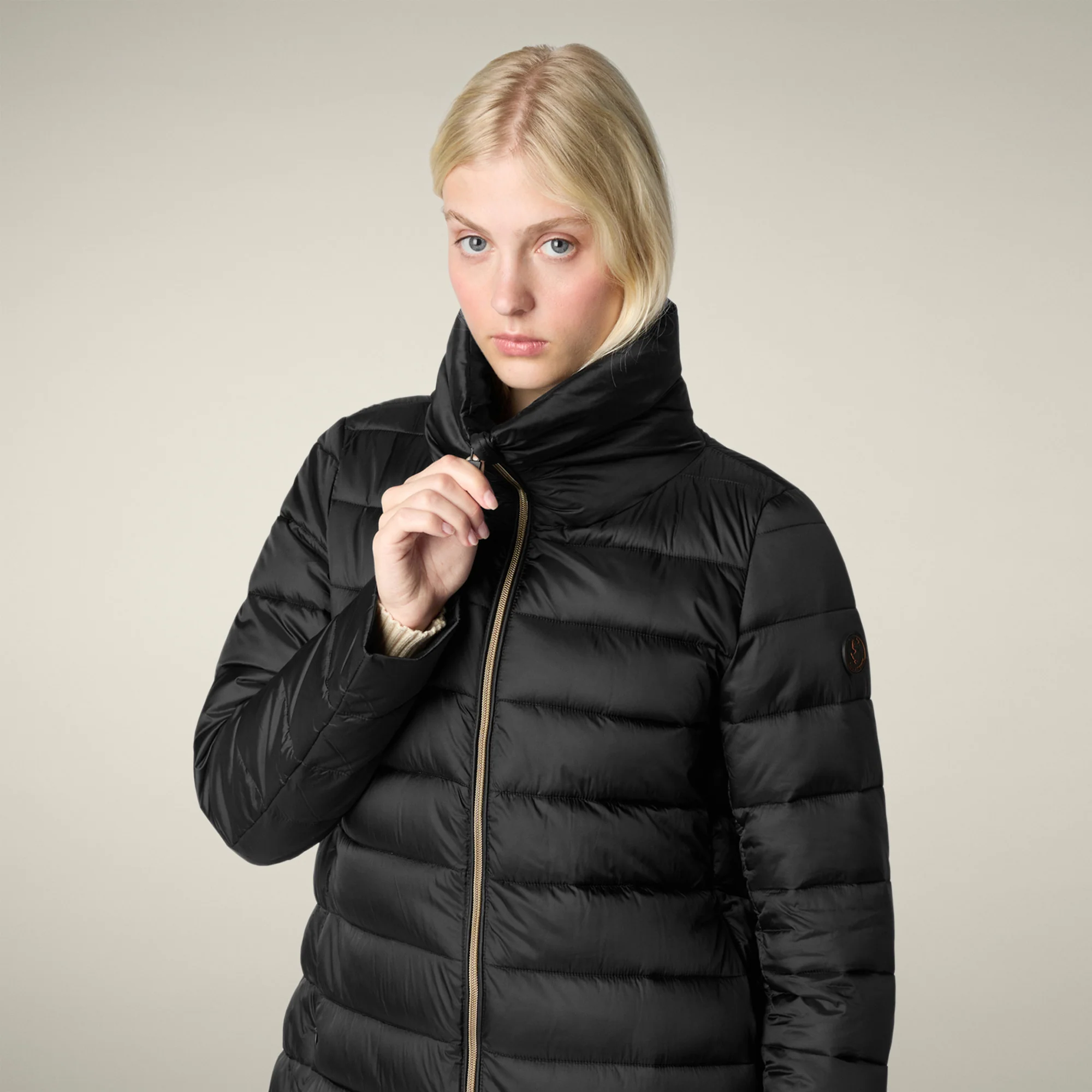 Women's animal free puffer jacket Lydia in black