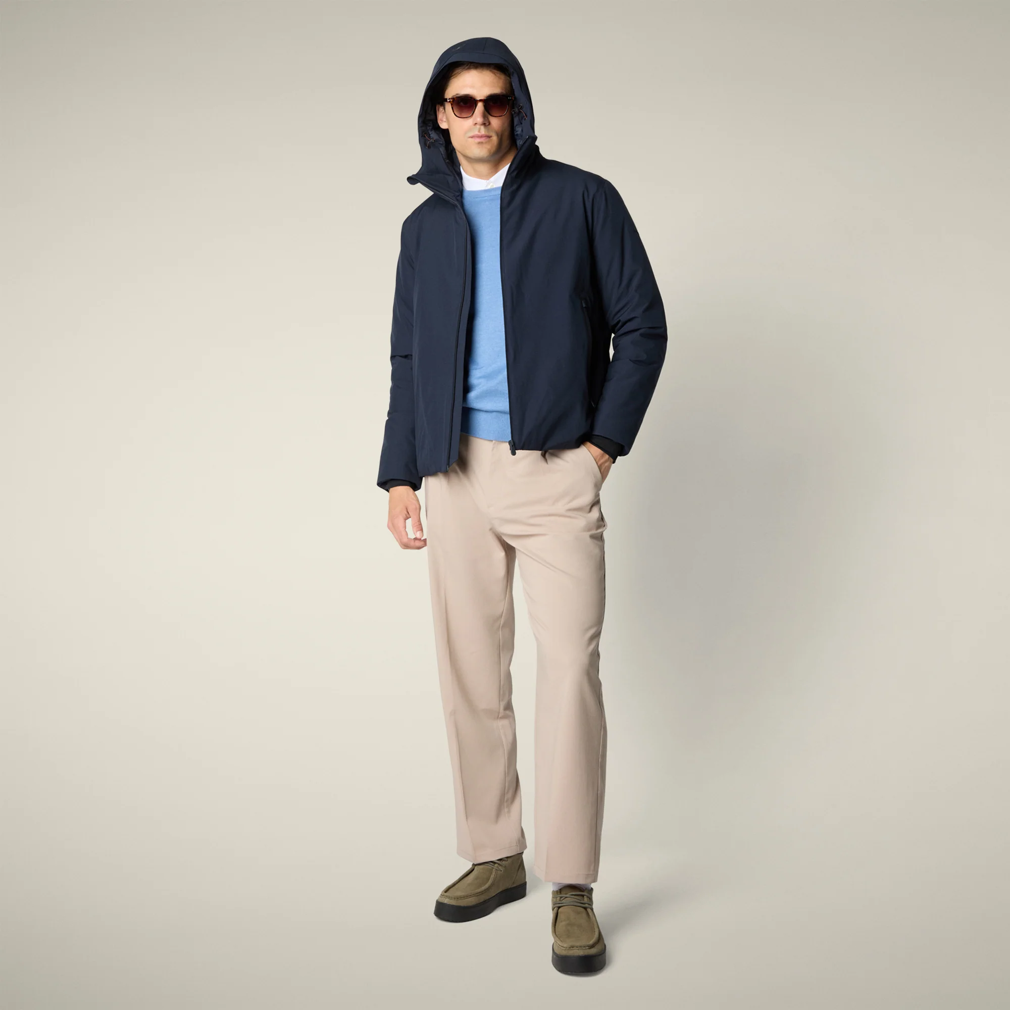 Men's hooded jacket flynn in blue black