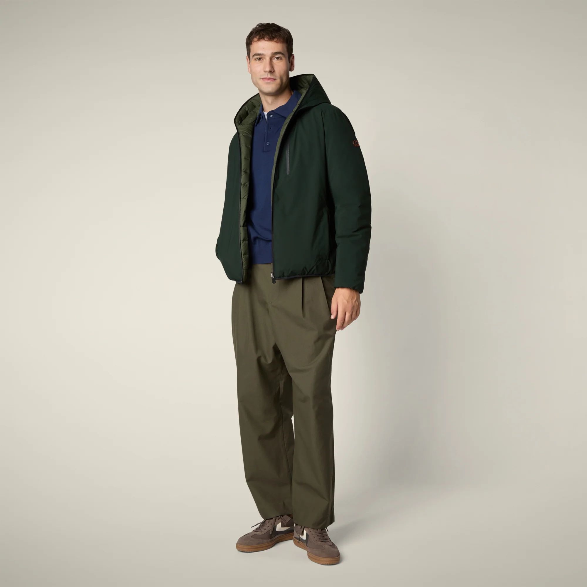 Men's Reversible Jacket Ezra in Green Black
