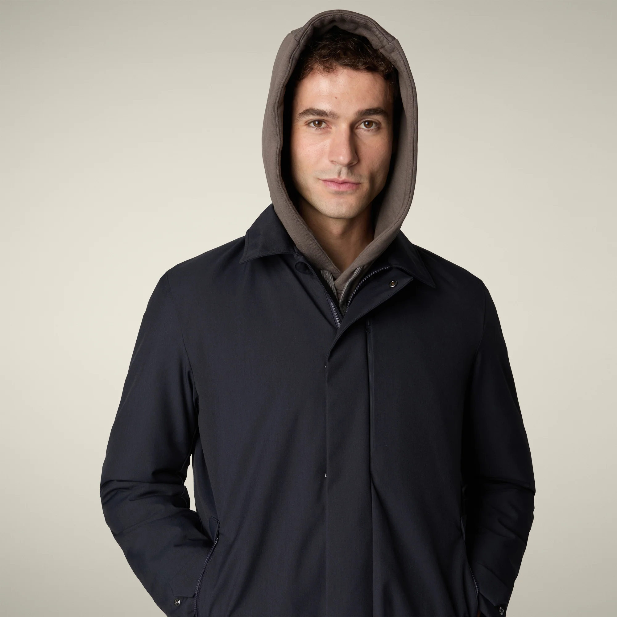 Men's Coat Sid in Blue Black