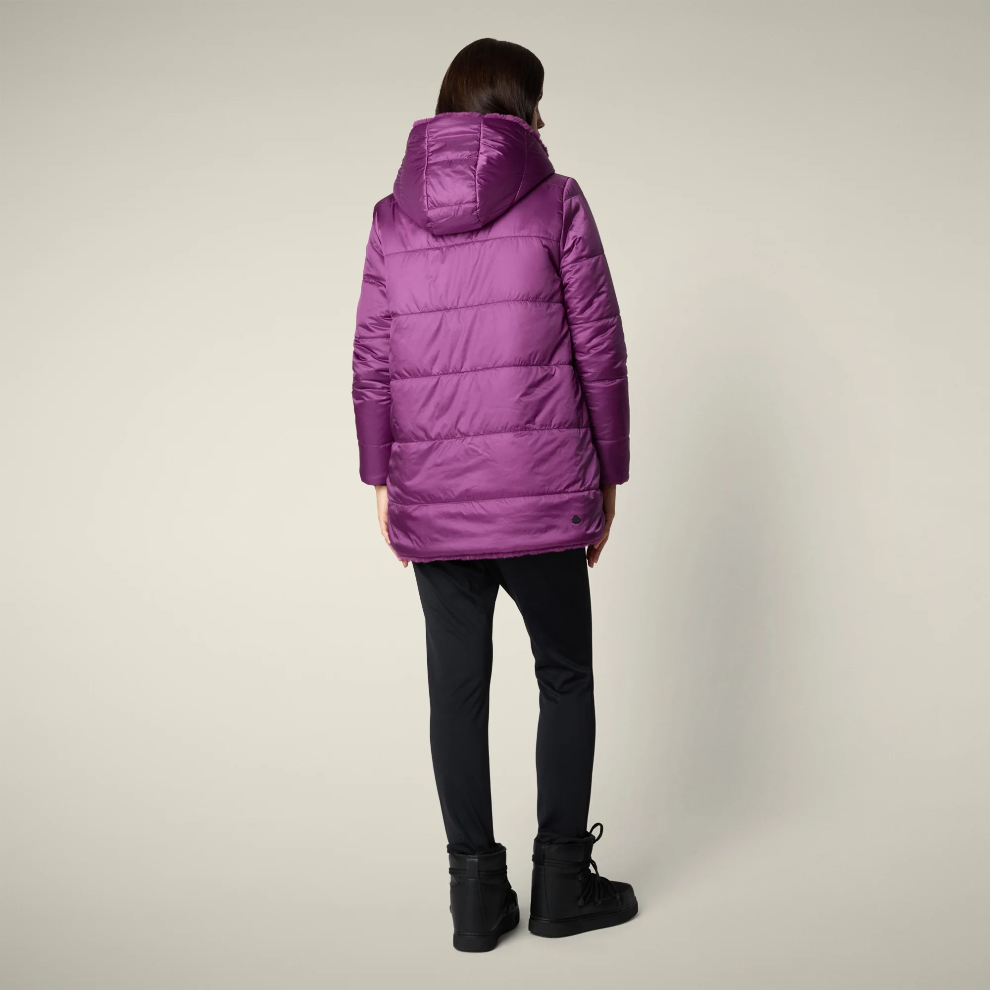 Women's FAUX FUR Reversible jacket Hellen in Cyclamen Violet