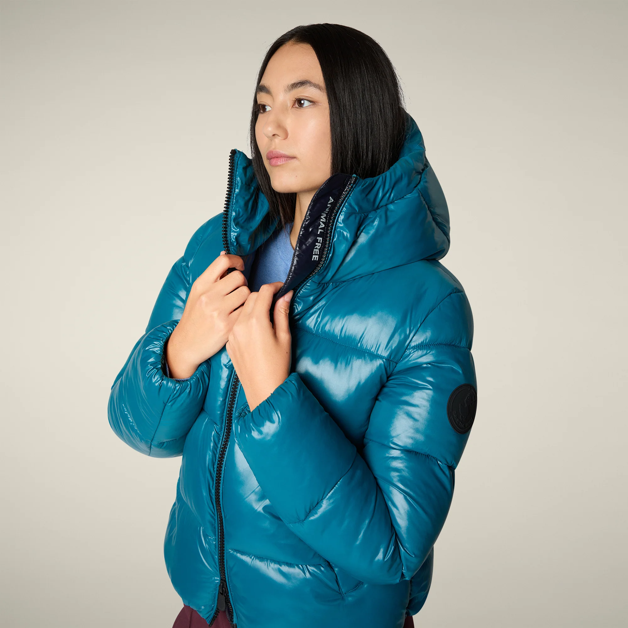 Women's Animal free puffer Jacket Biddy in Horizon Blue
