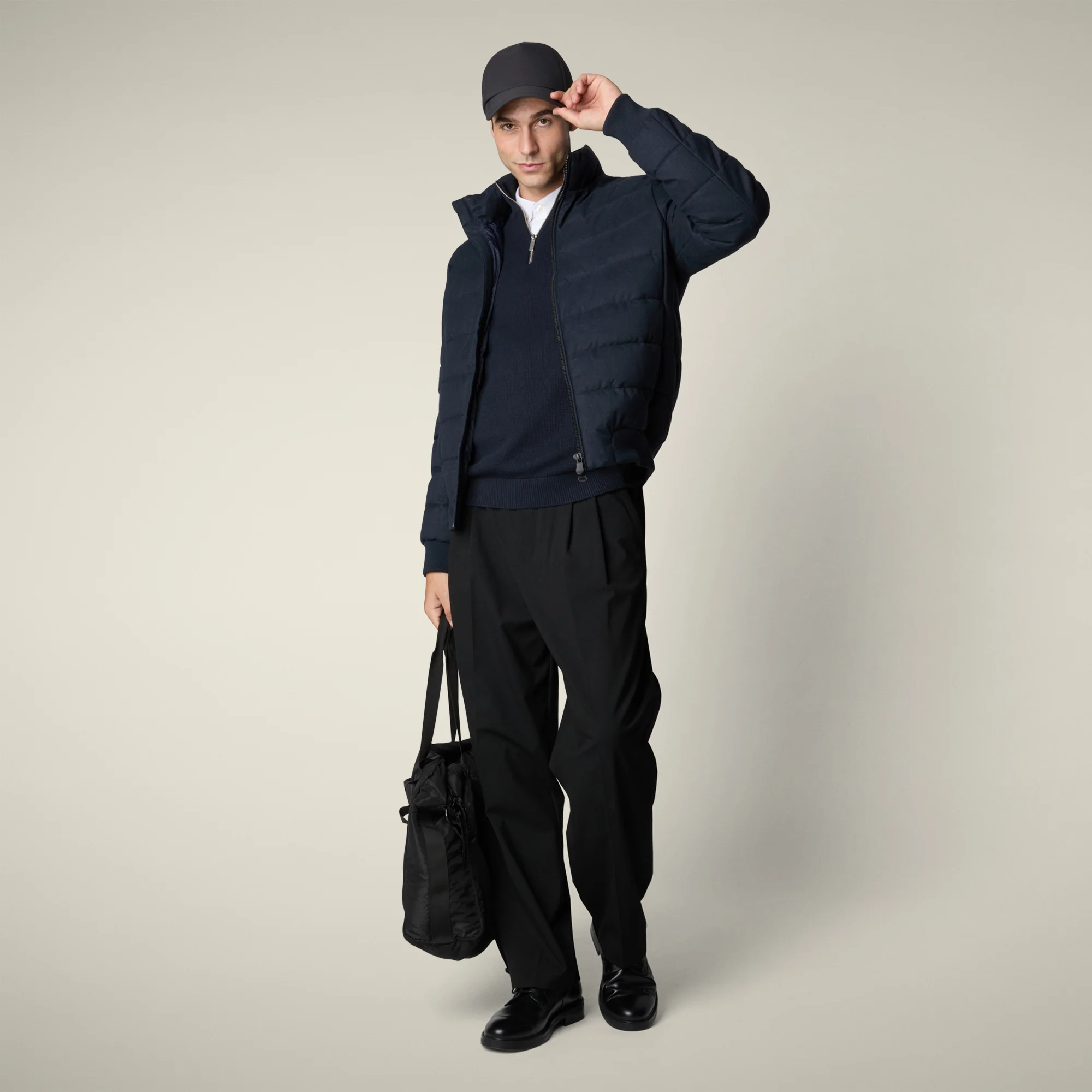 Men's Animal free puffer Jacket Herbie in Navy Blue Melange