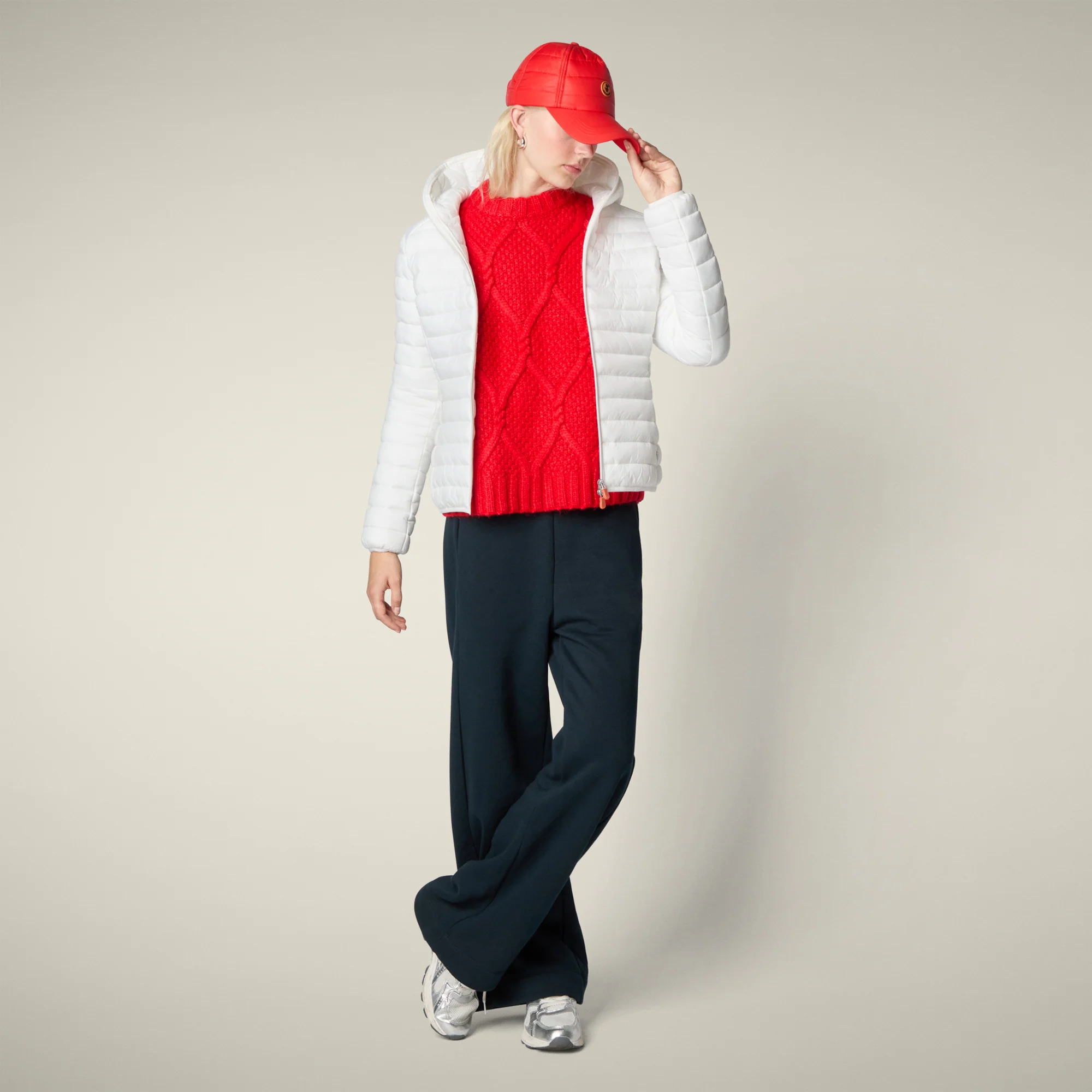 Women's Animal free puffer Jacket Daisy in Off White