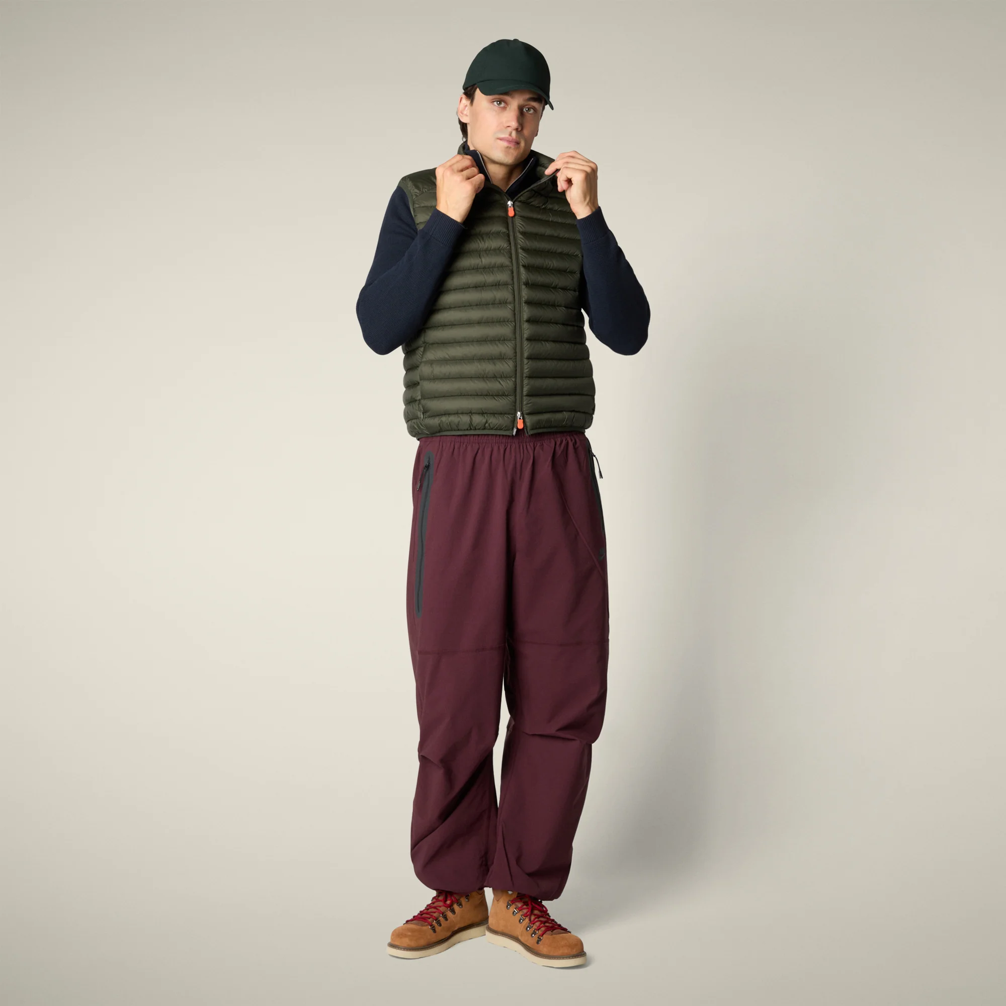 Men's Puffer Vest Adam in Land Green