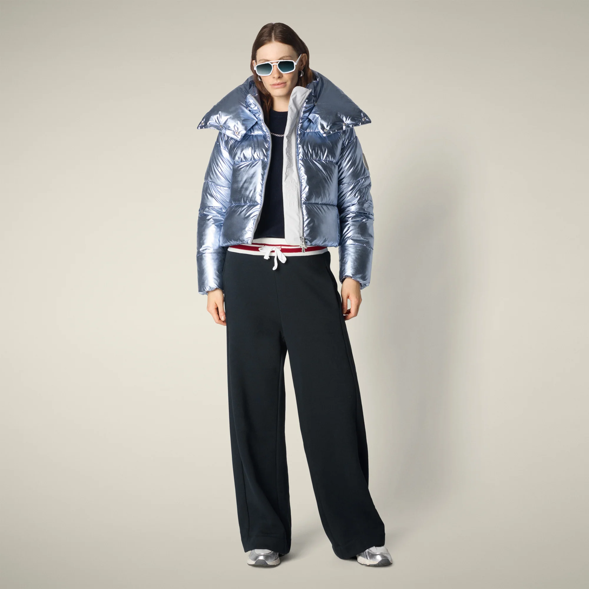 Women's Animal free puffer Jacket Giselle in ice blue