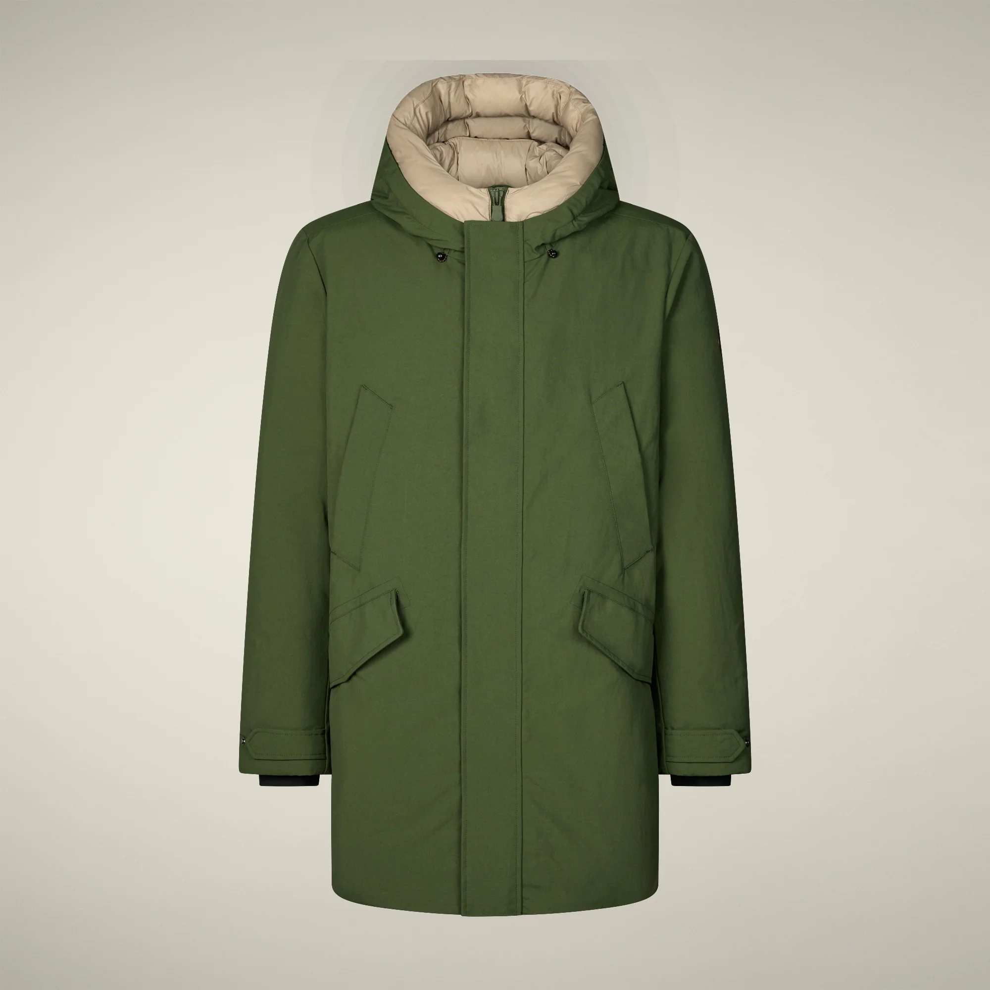 Men's Parka Valley in Pine Green and Stone Beige