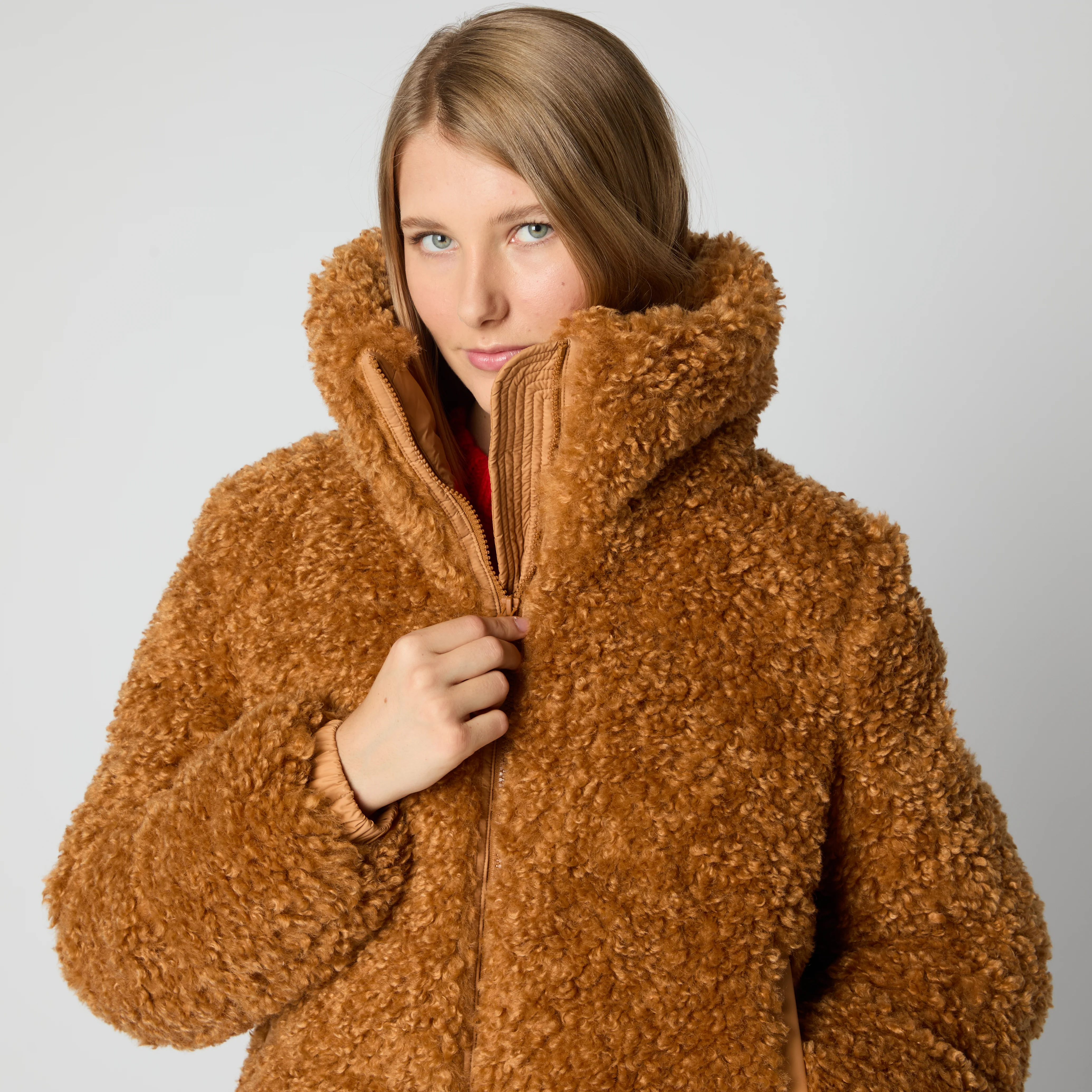 Women's Kennie Faux Fur Jacket in toffee brown