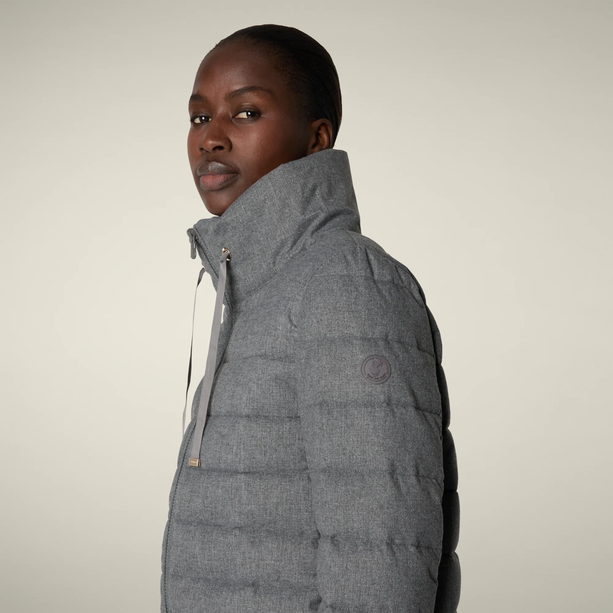 Women's Animal free puffer Coat june in mid grey melange