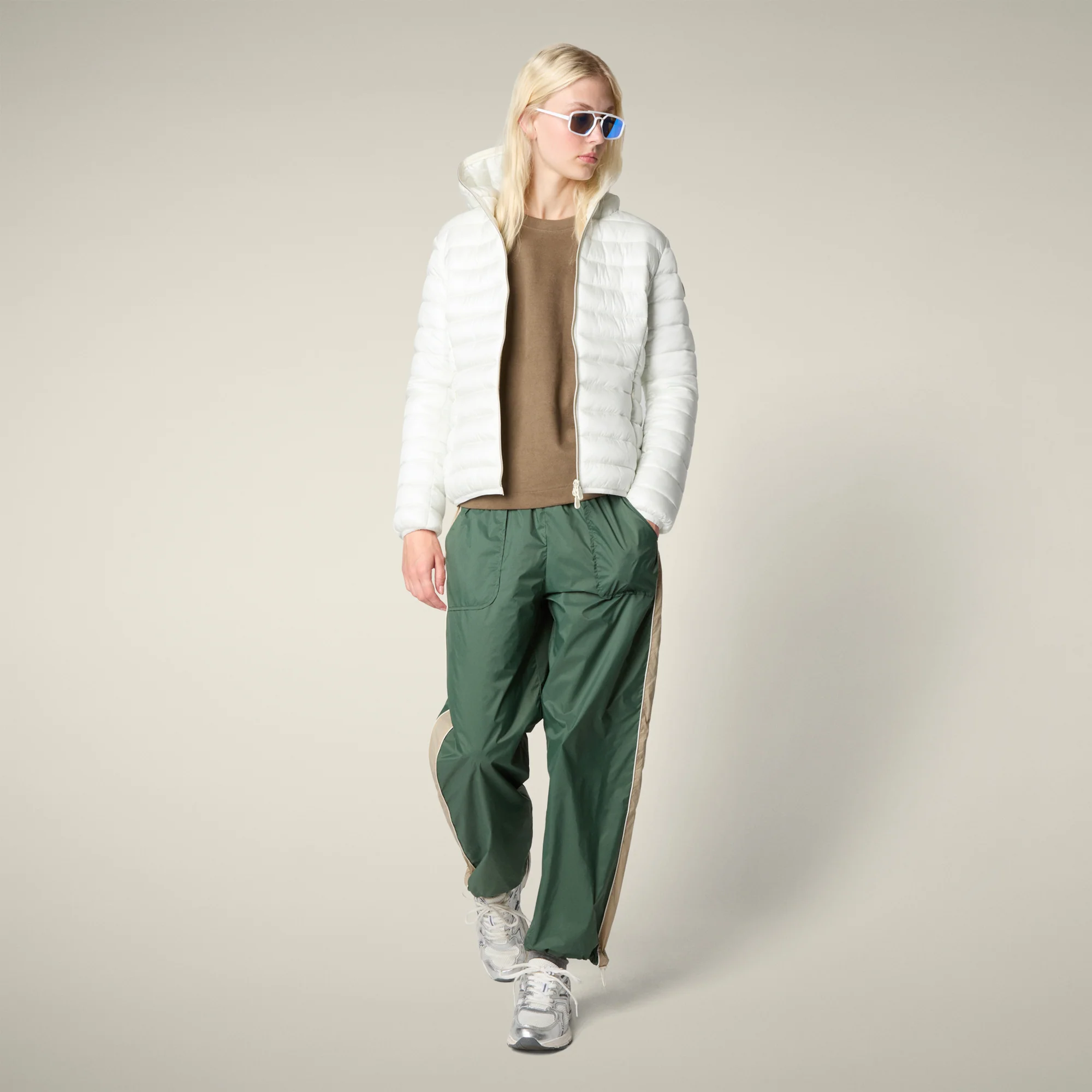 Women's Animal free puffer Jacket Alexis in Off White