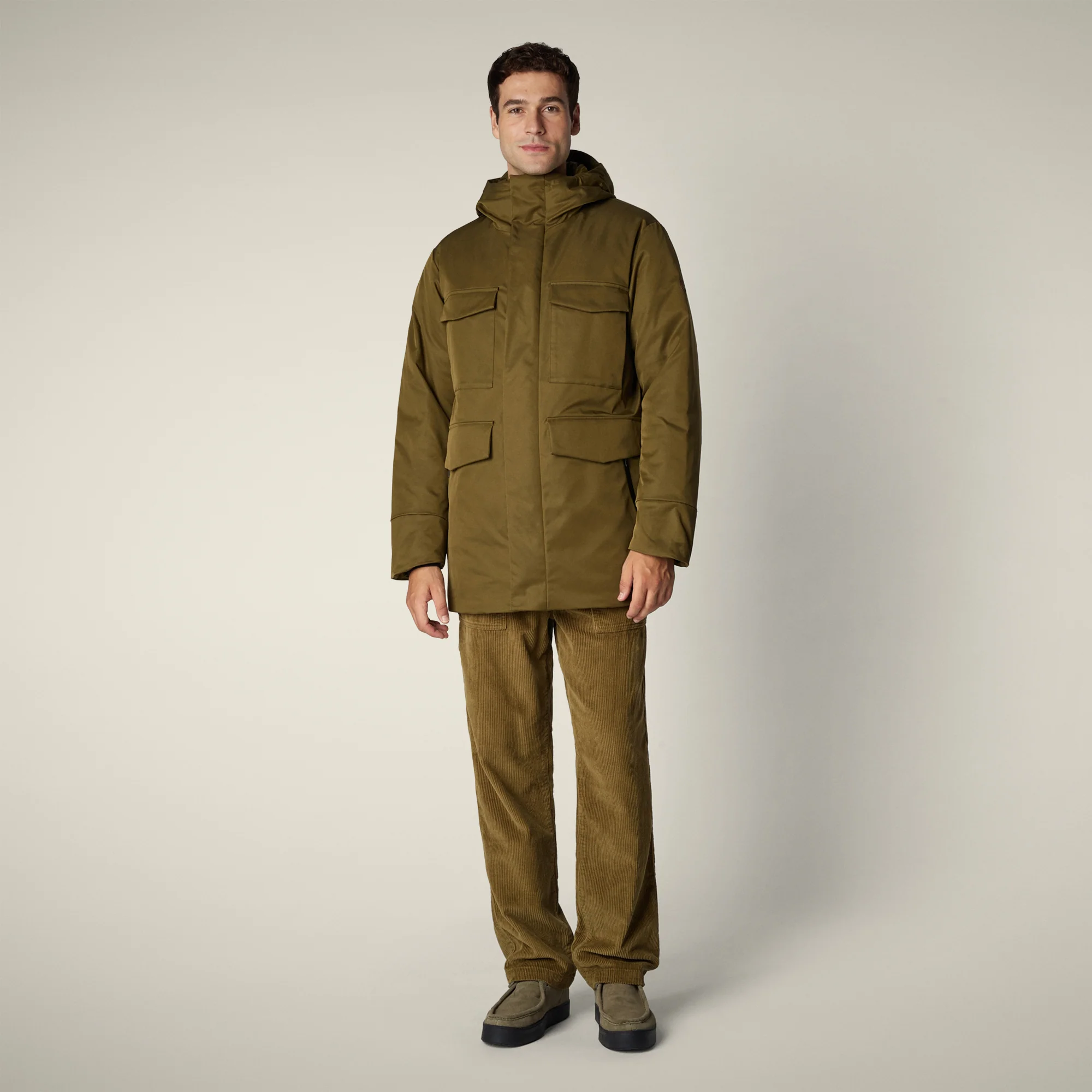 Men's Parka Nicolas in Bark Green