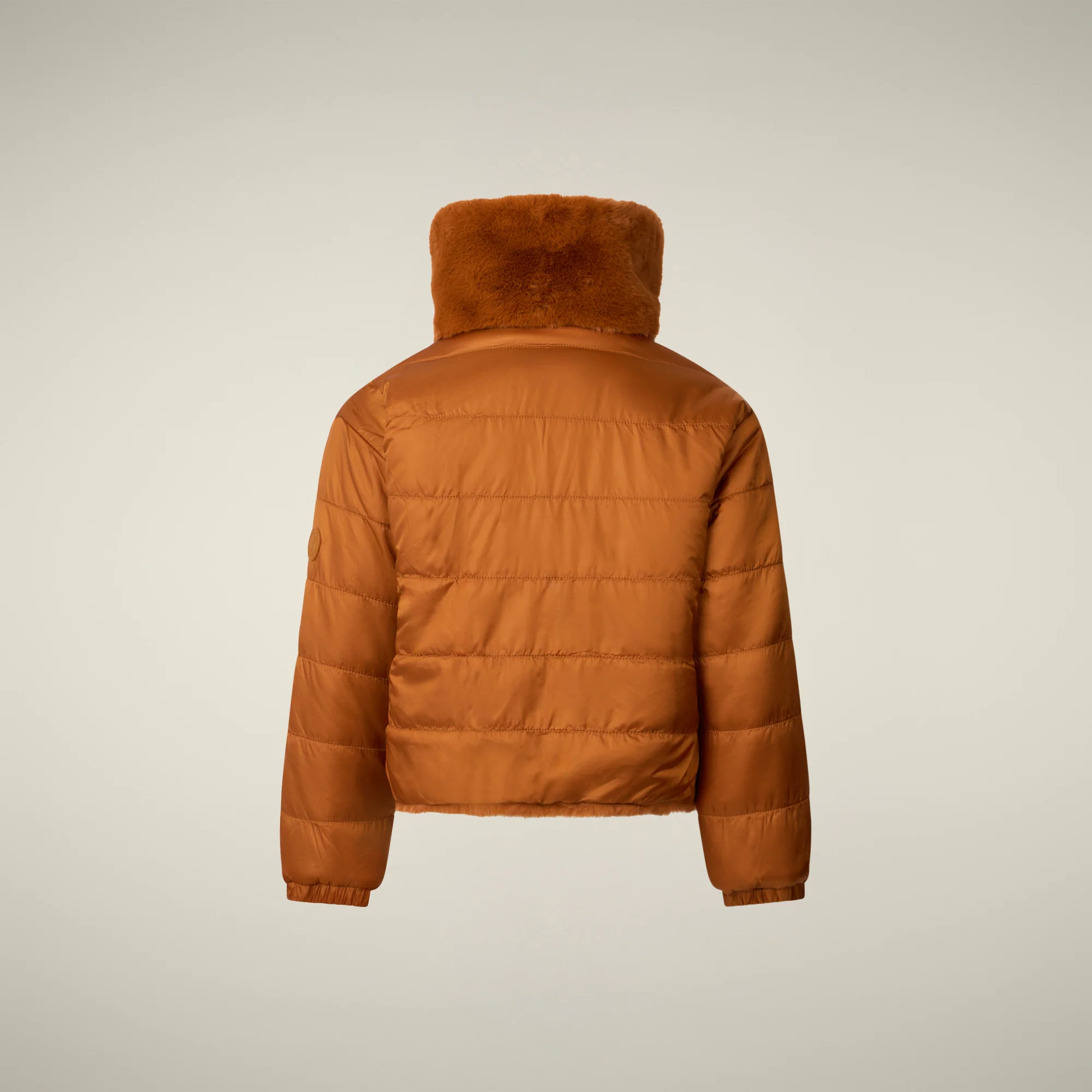 Girls' Reversible Faux Fur Jacket Ceri in Caramel Brown