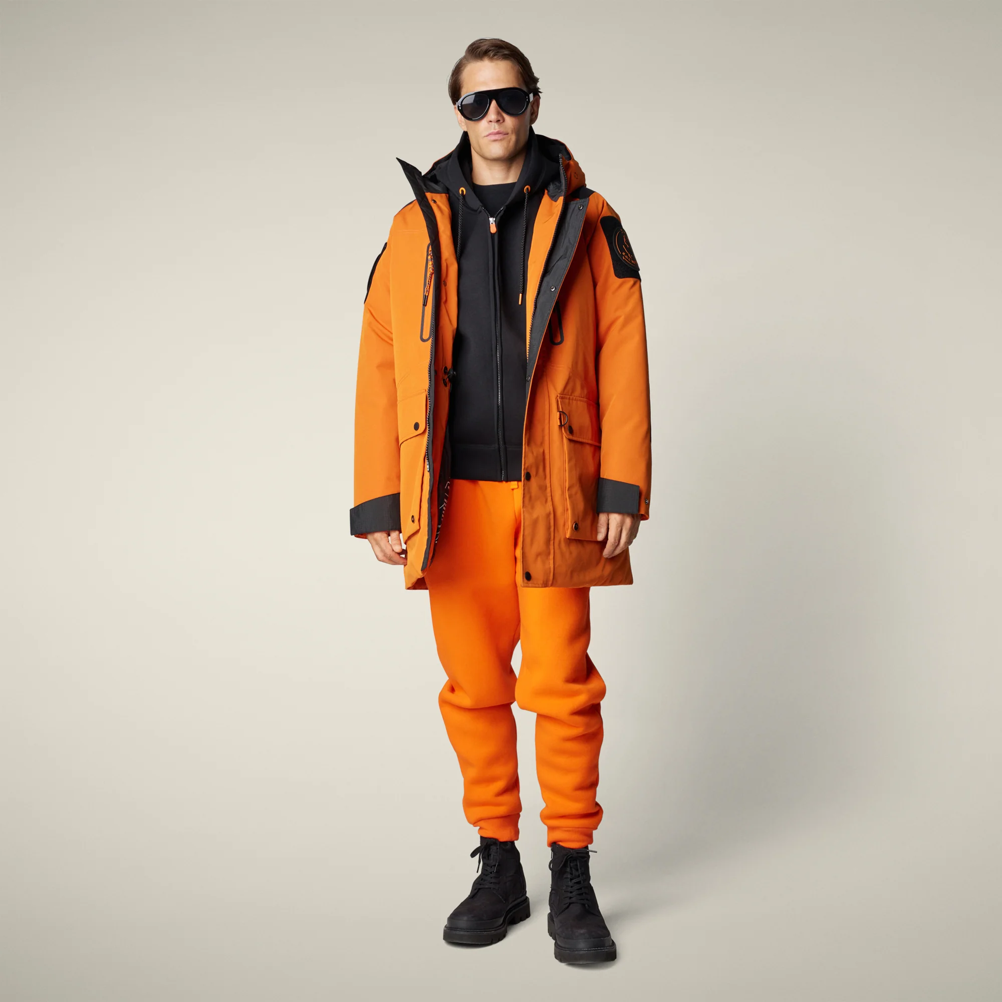 Men's Winter Parka Kailash in amber orange