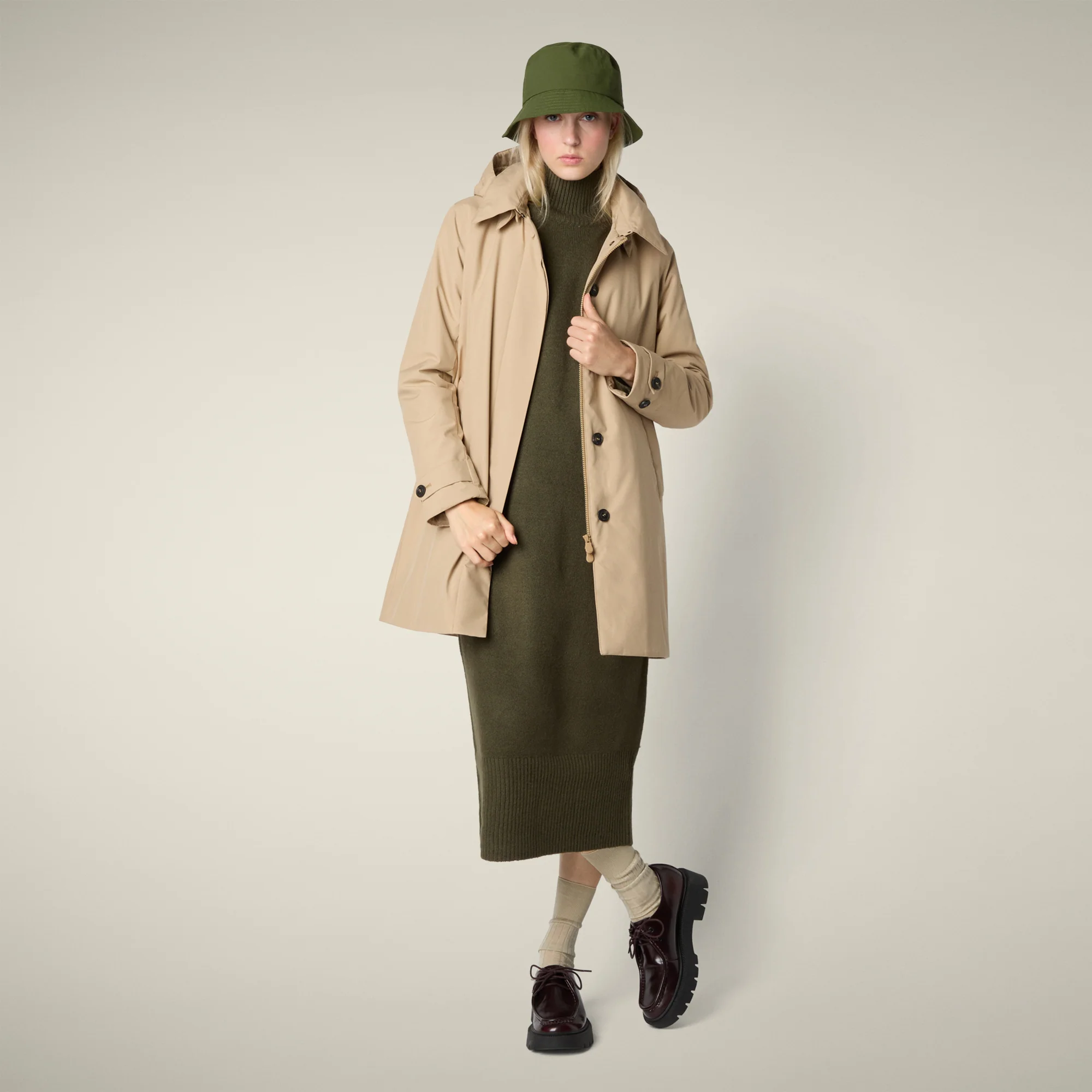 Women's Raincoat Embie in Stardust Beige