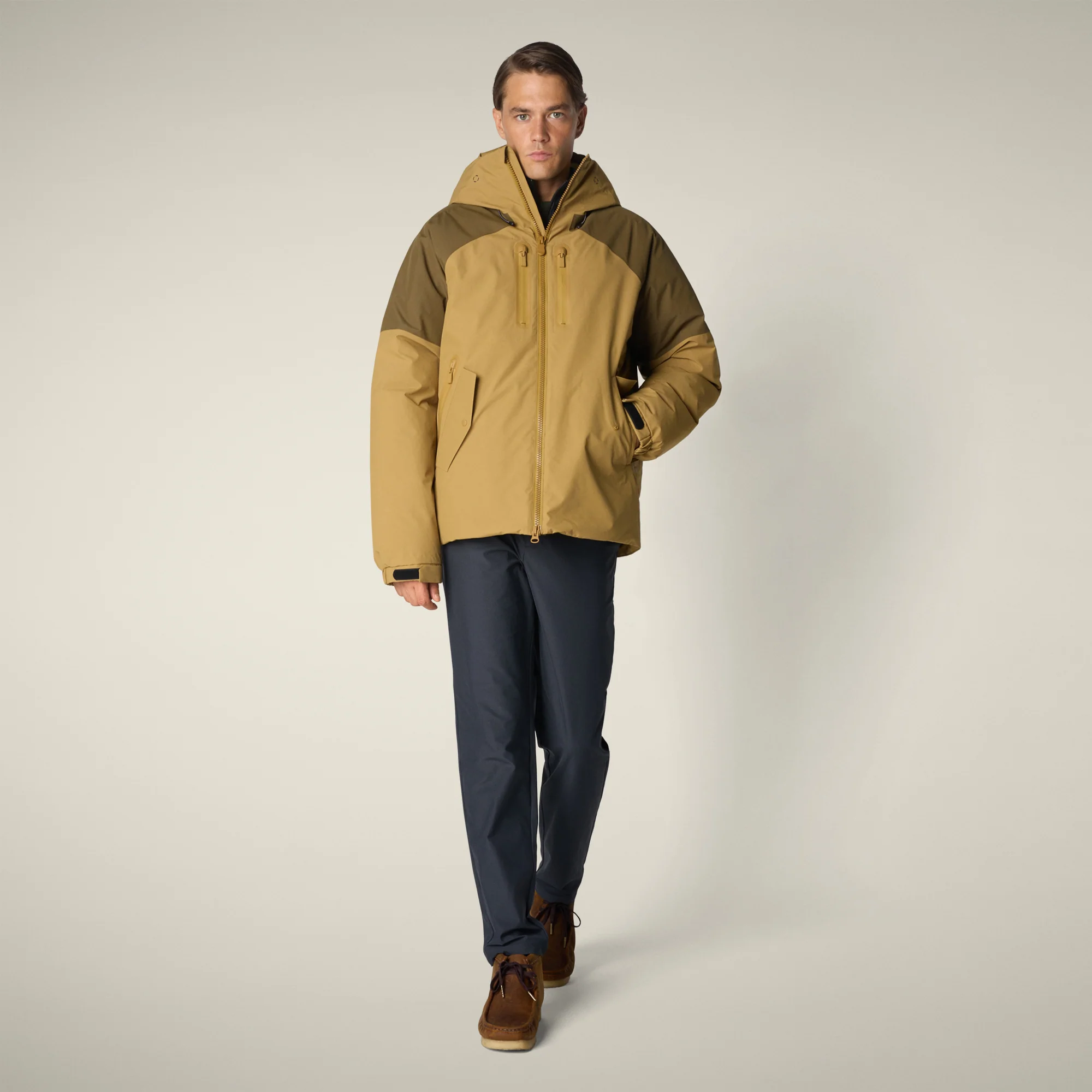 Men's Rain Jacket Serge in cork brown