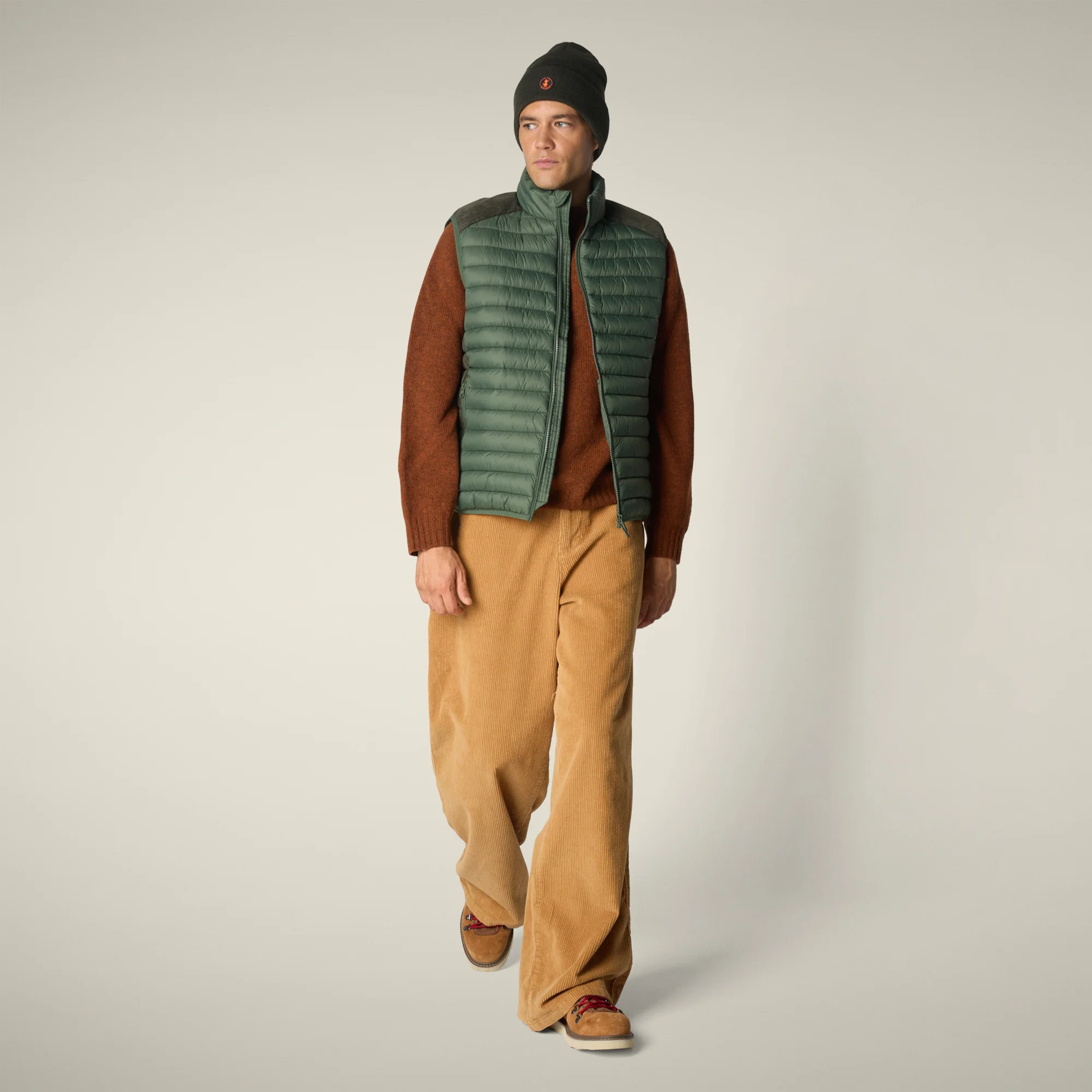 Men's Puffer Vest Cleon in Thyme Green