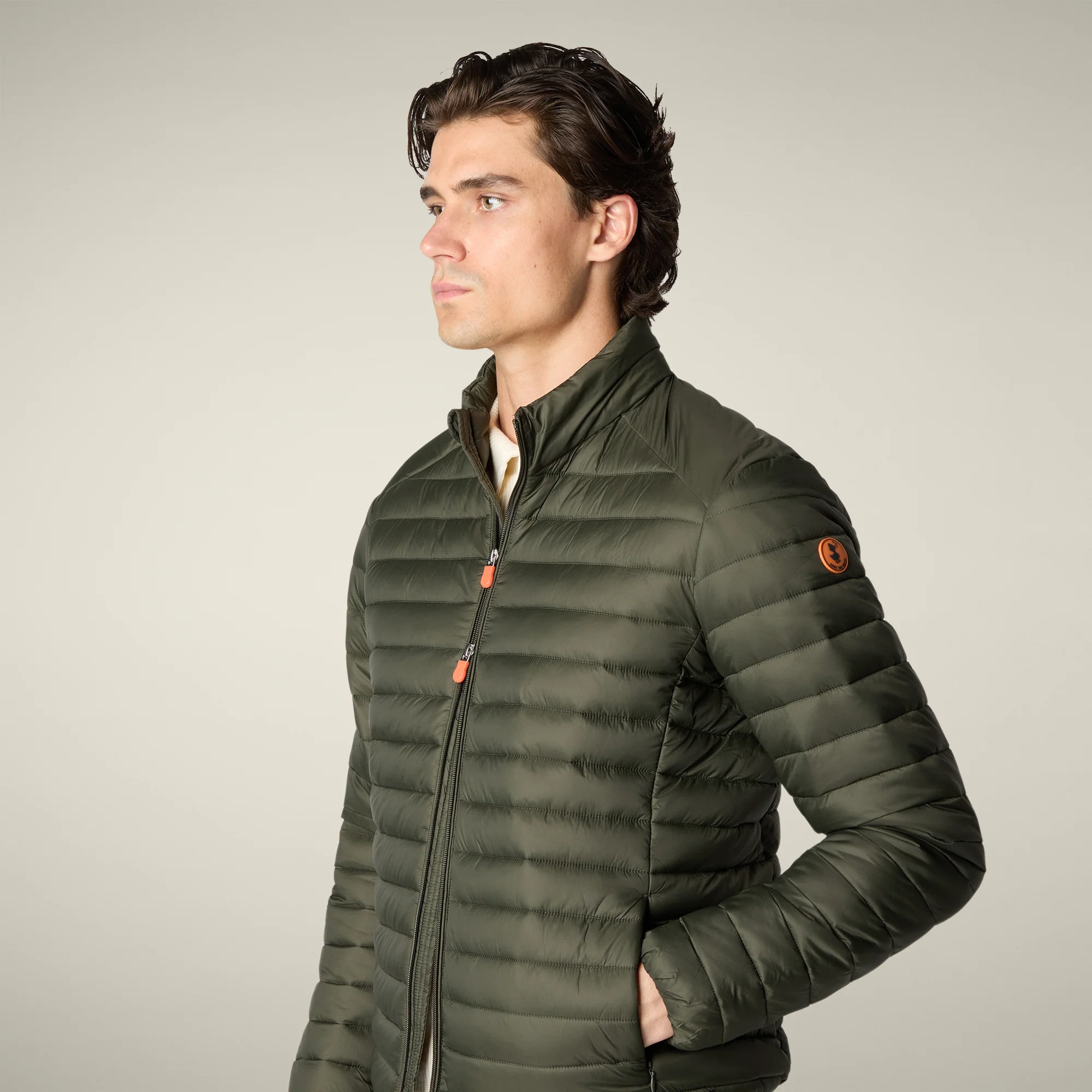 Men's Animal free puffer Jacket Alexander in Land Green