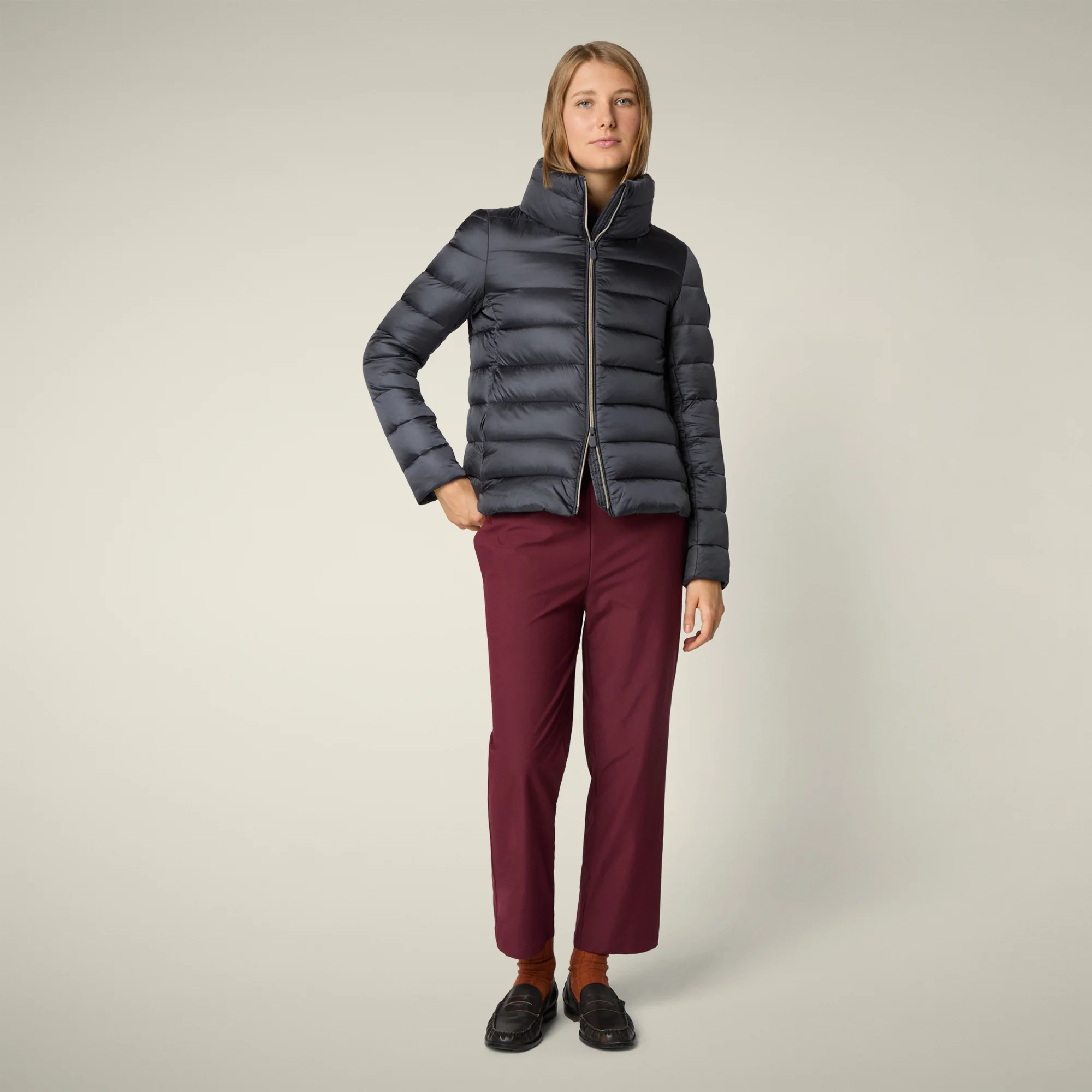 Women's Animal free puffer Jacket Elsie in ebony grey
