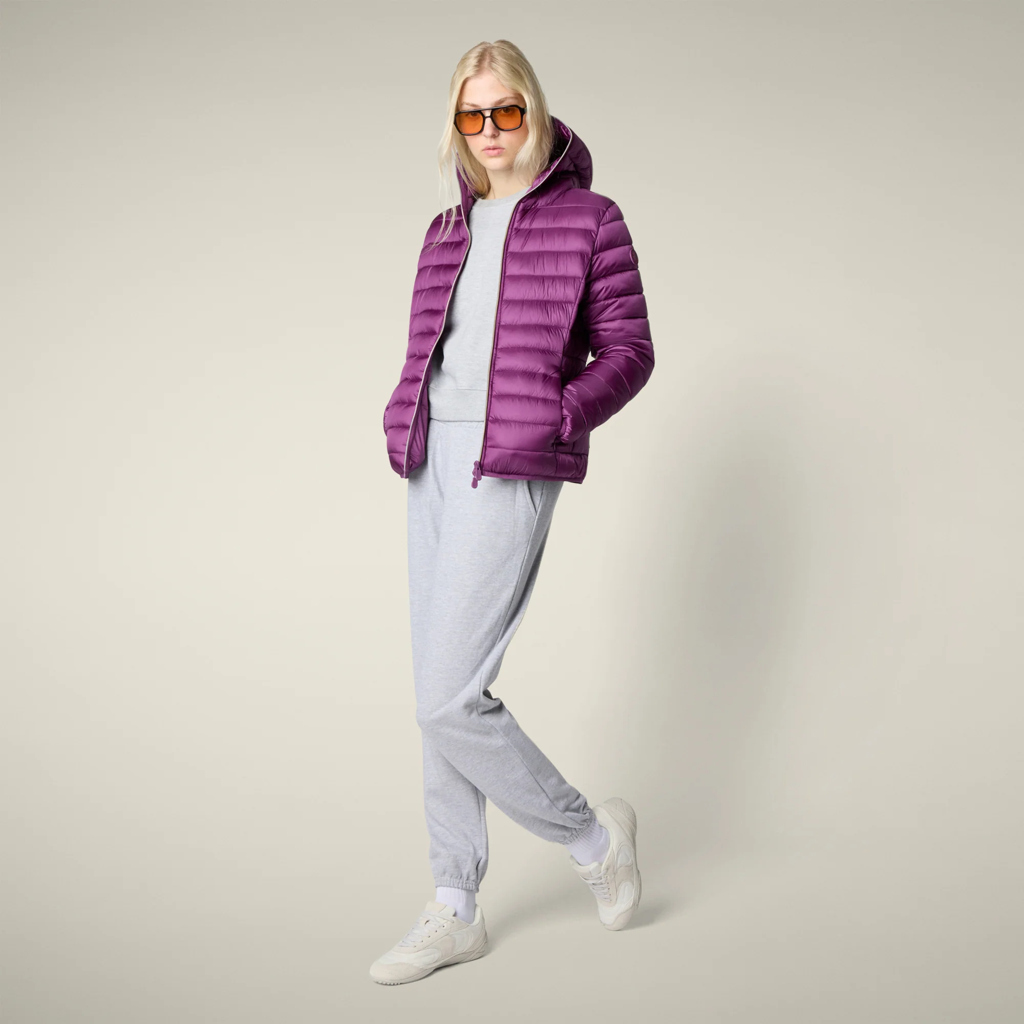 Women's Animal free puffer Jacket Alexis in Cyclamen Violet