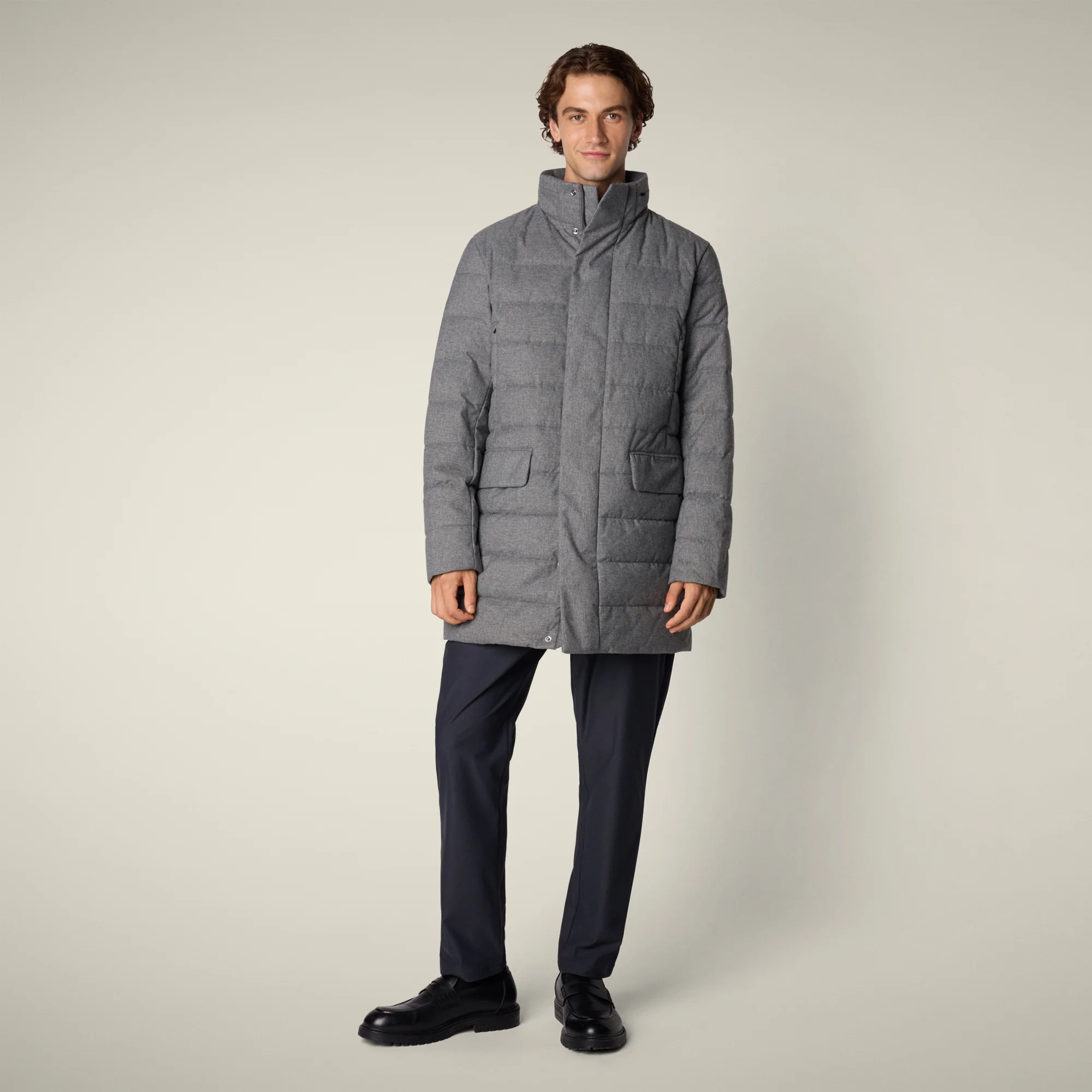 Men's animal free puffer gordon in mid grey melange