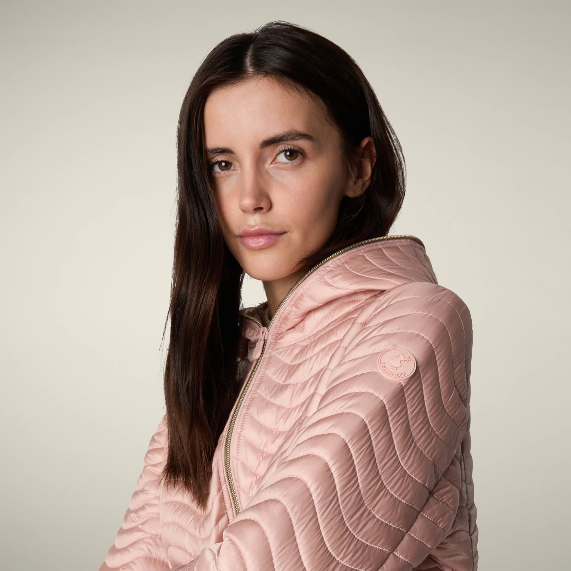 Women's Animal free puffer Jacket Melody in Baby Pink