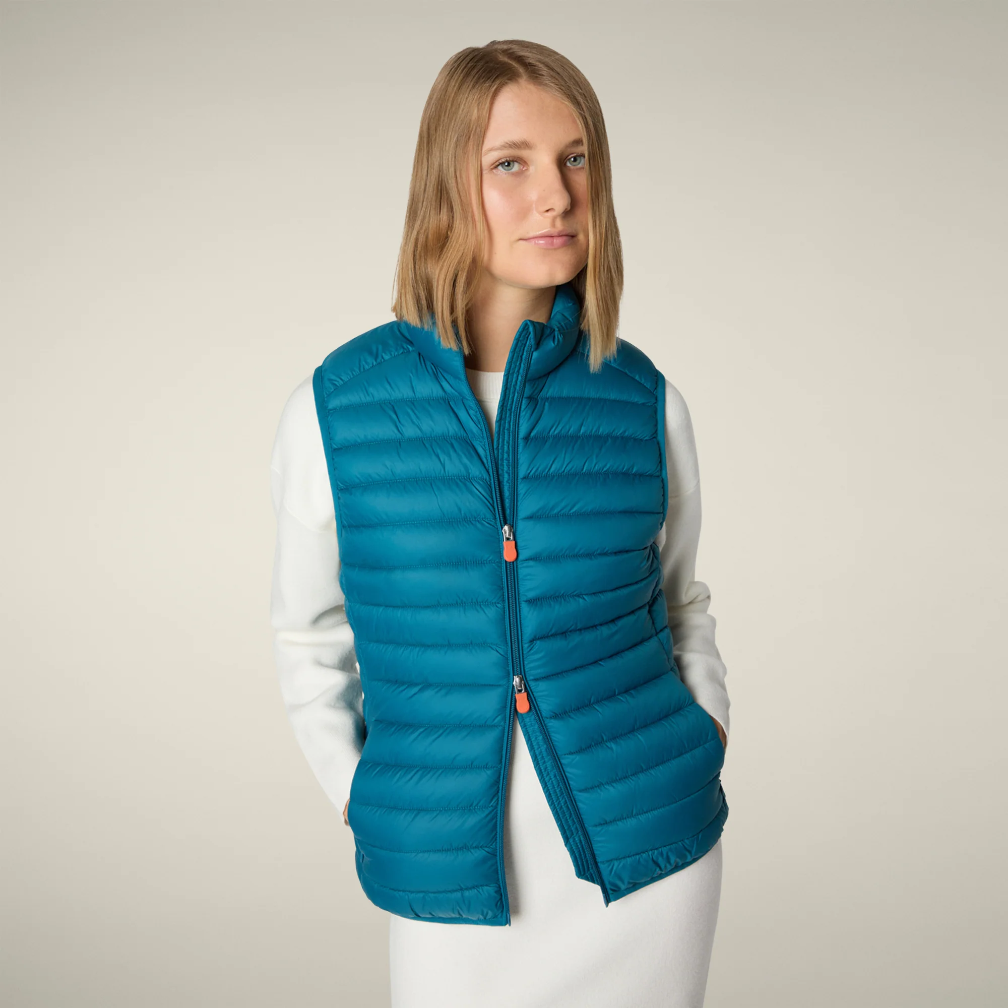 Women's Animal free puffer Vest Charlotte in horizon blue