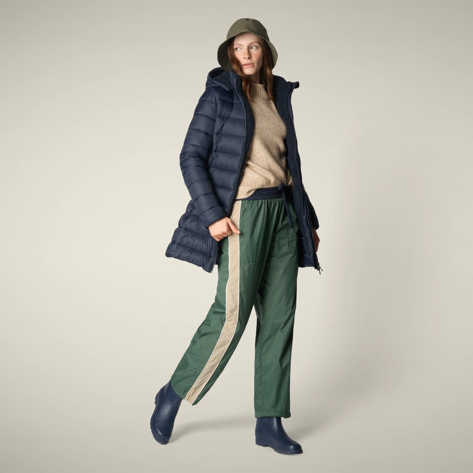 Women's Animal free puffer Coat joanne in blue black