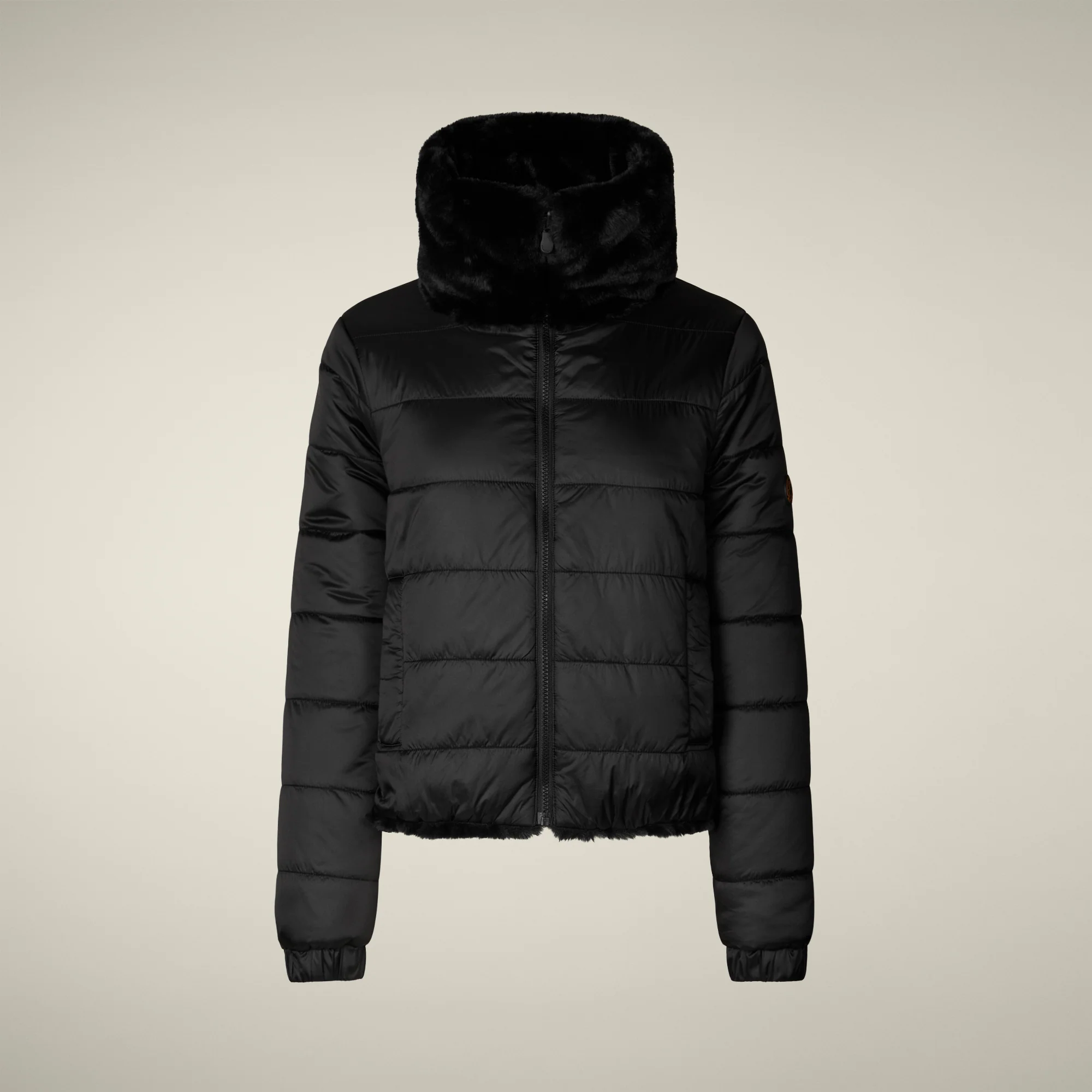 Women's Reversible Faux Fur Jacket Jeon in black
