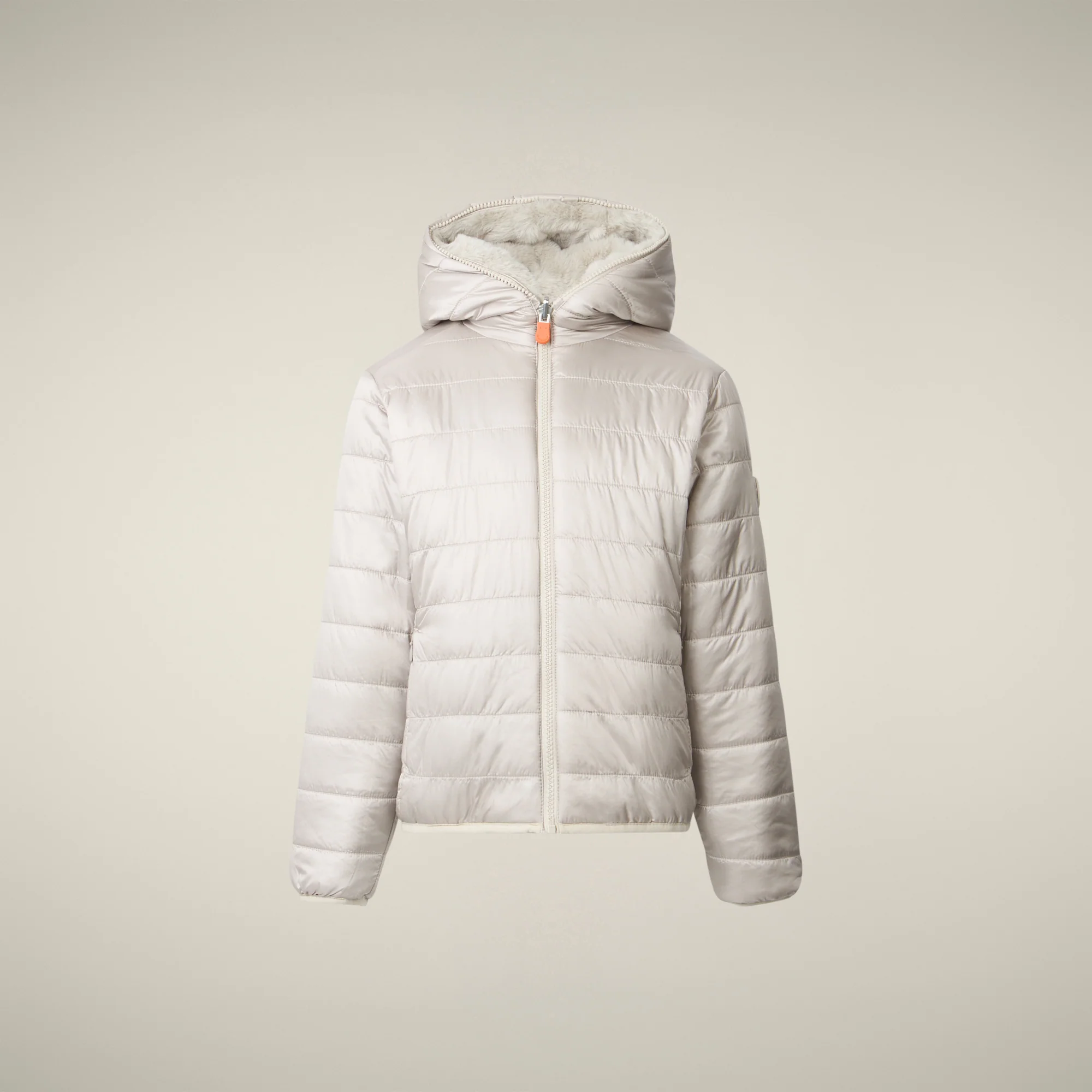 Girls' Reversible Faux Fur Jacket Chloe in Rainy Beige