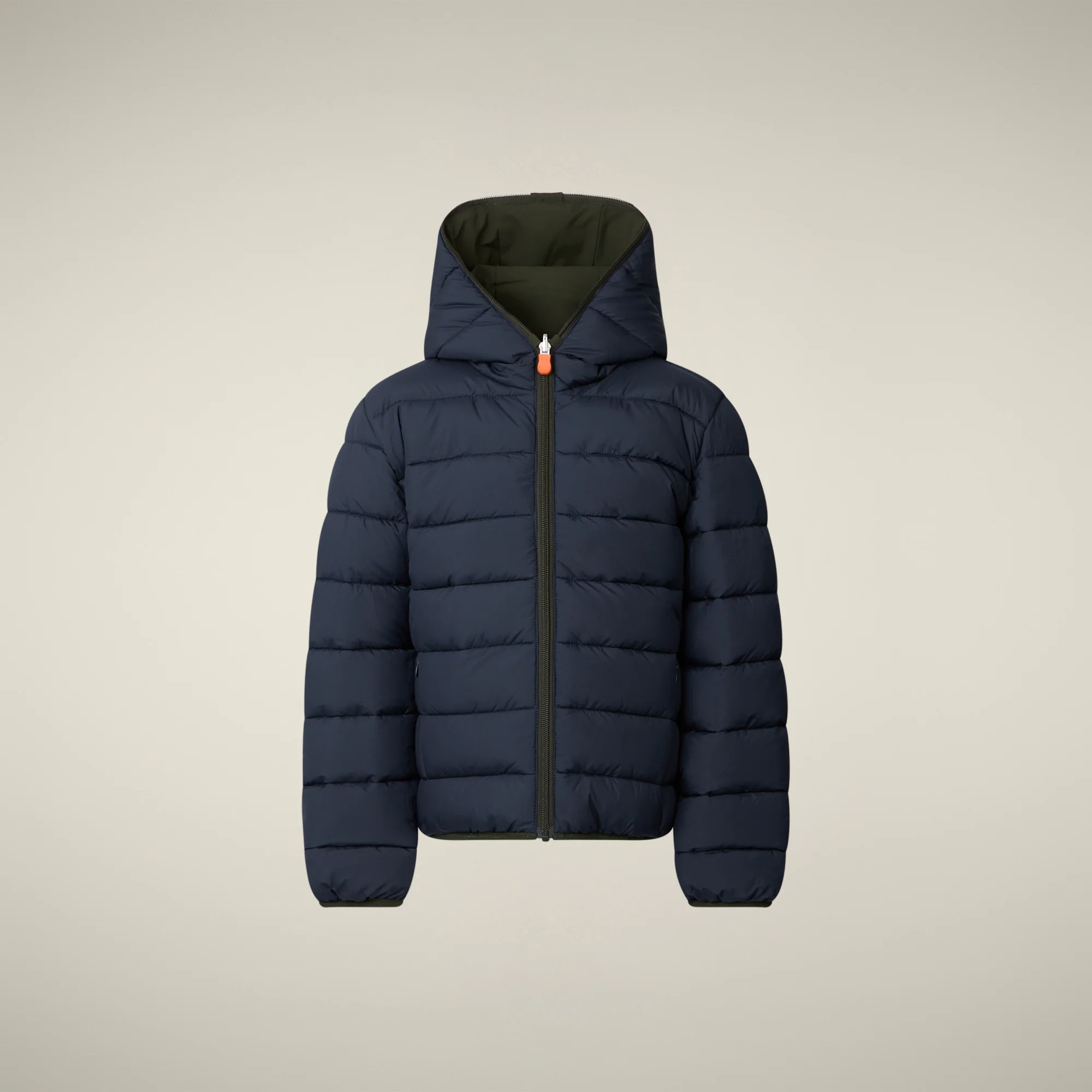 Boys' animal free Reversible  puffer Jacket Oliver in Land Green