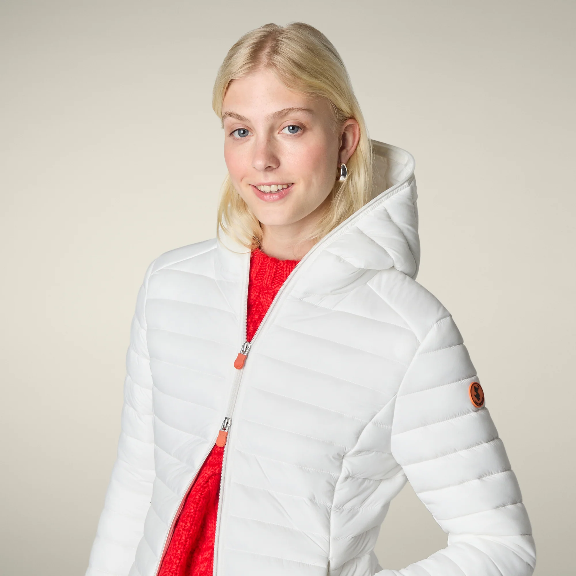 Women's Animal free puffer Jacket Daisy in Off White
