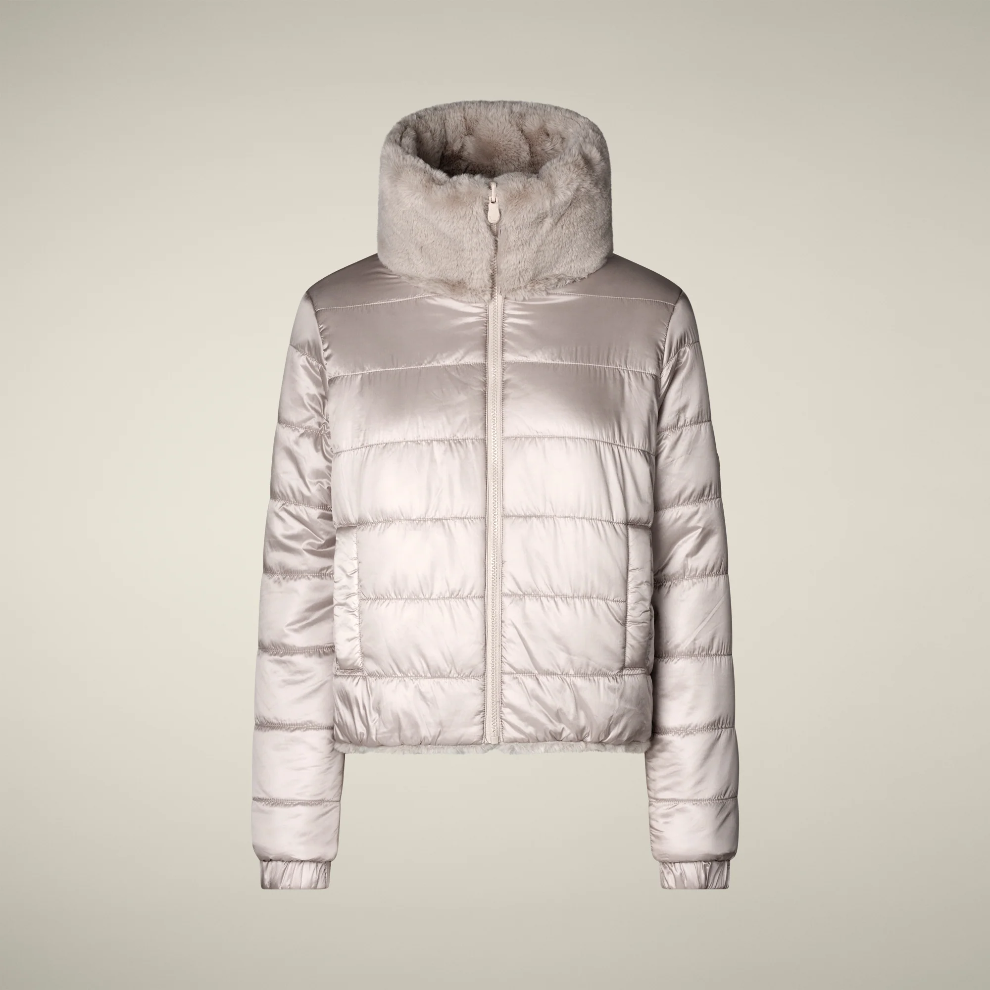 Women's Reversible Faux Fur Jacket Jeon in rainy beige