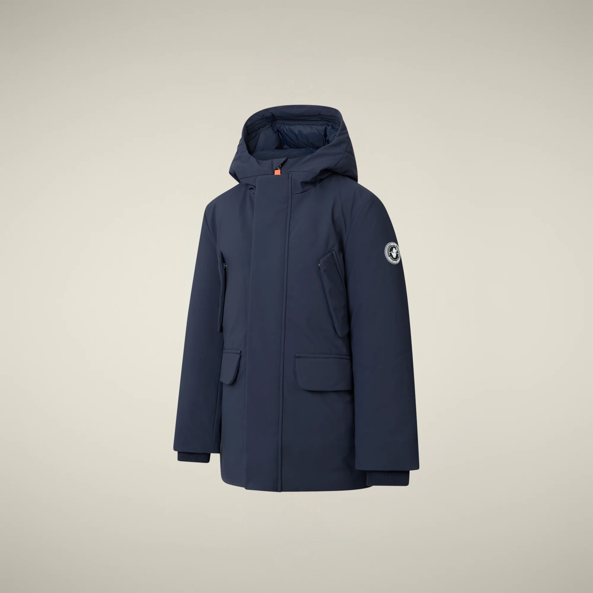 Boys' hooded parka Theo in navy blue