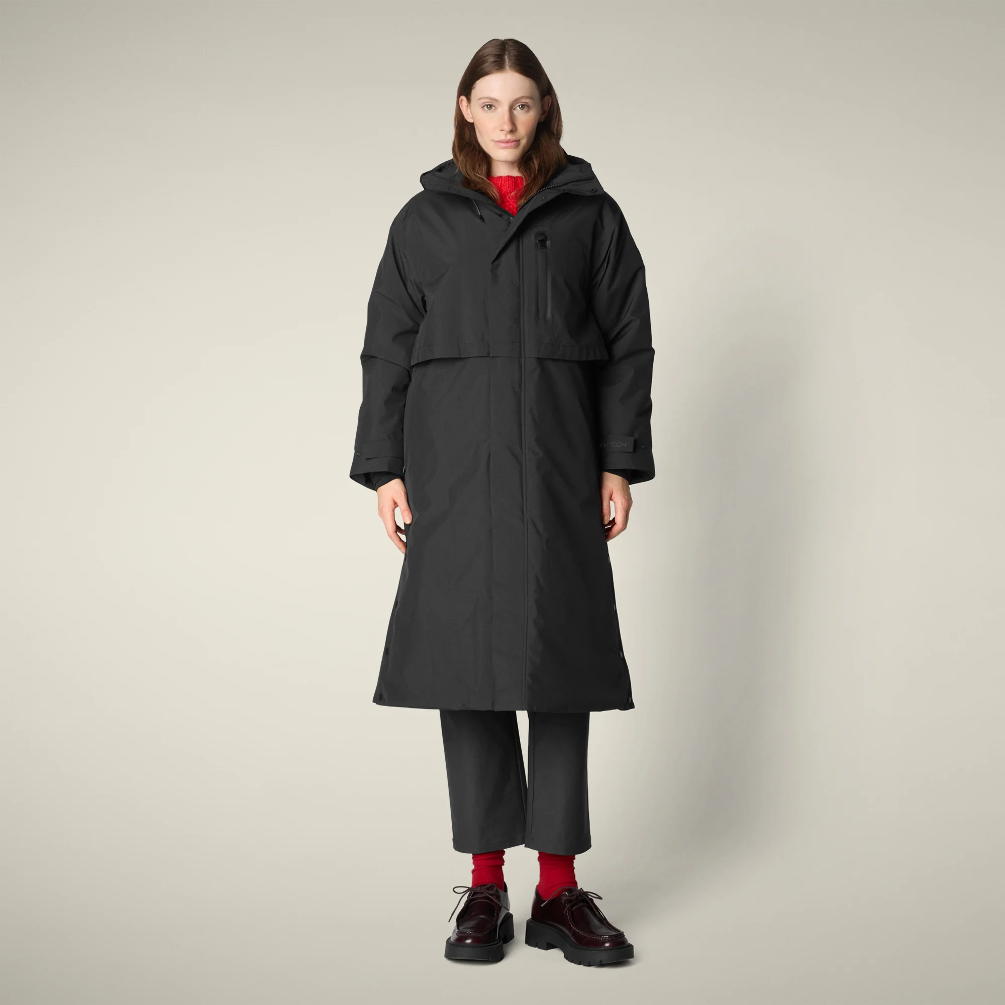 Women's Hooded Raincoat Pauline in Black