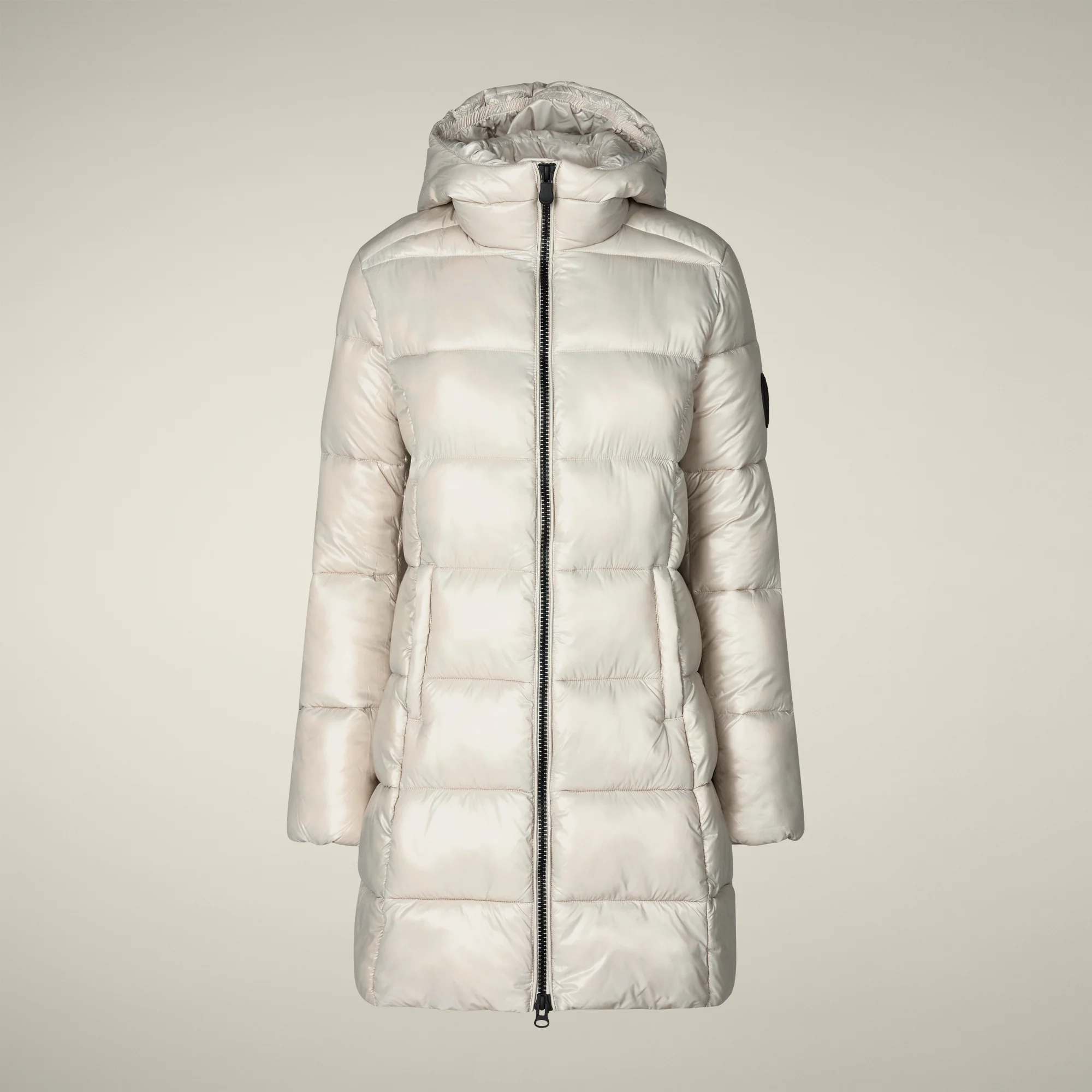 Women's Animal free puffer Coat ines in rainy beige