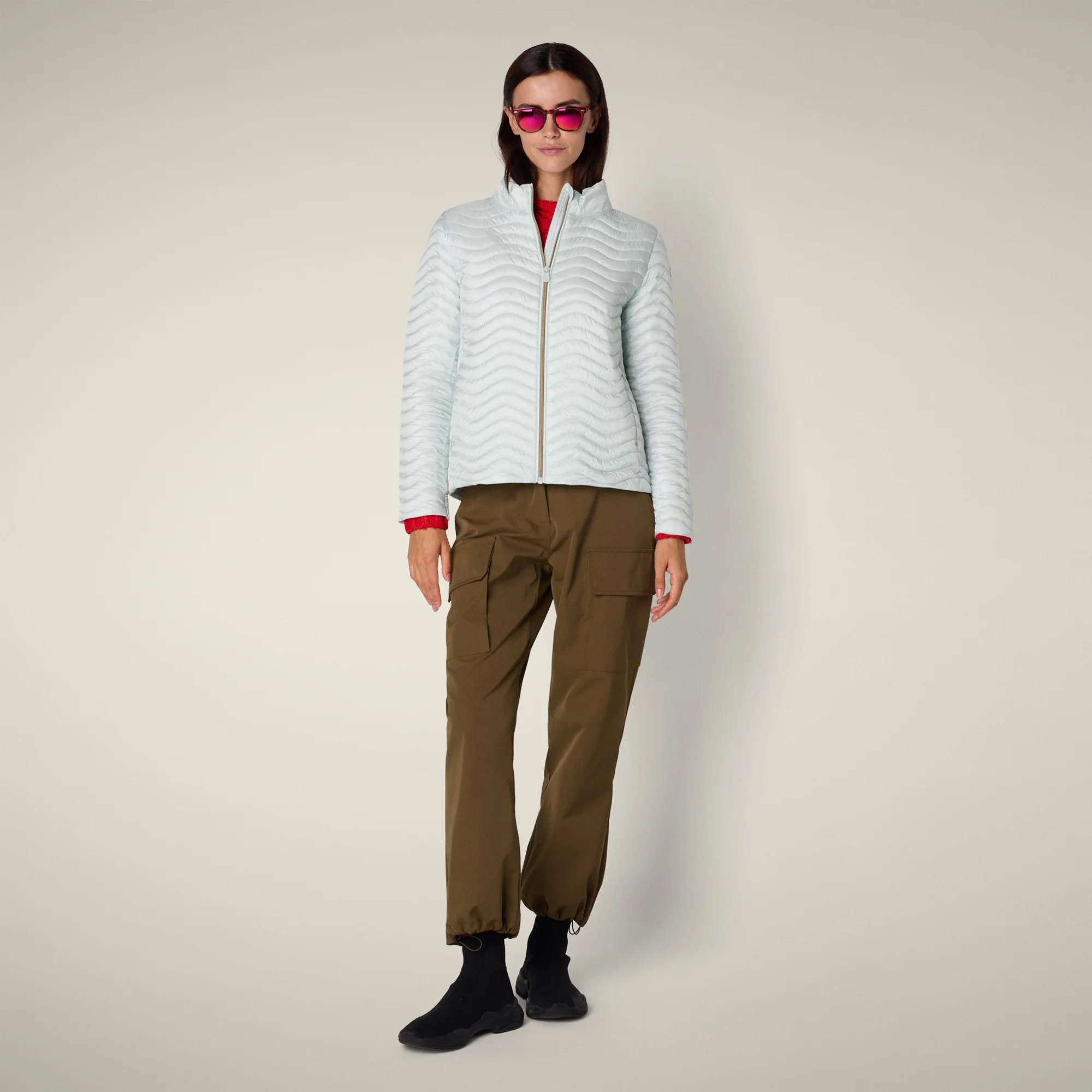 Women's Animal free puffer Jacket Pearl in Glacier Blue