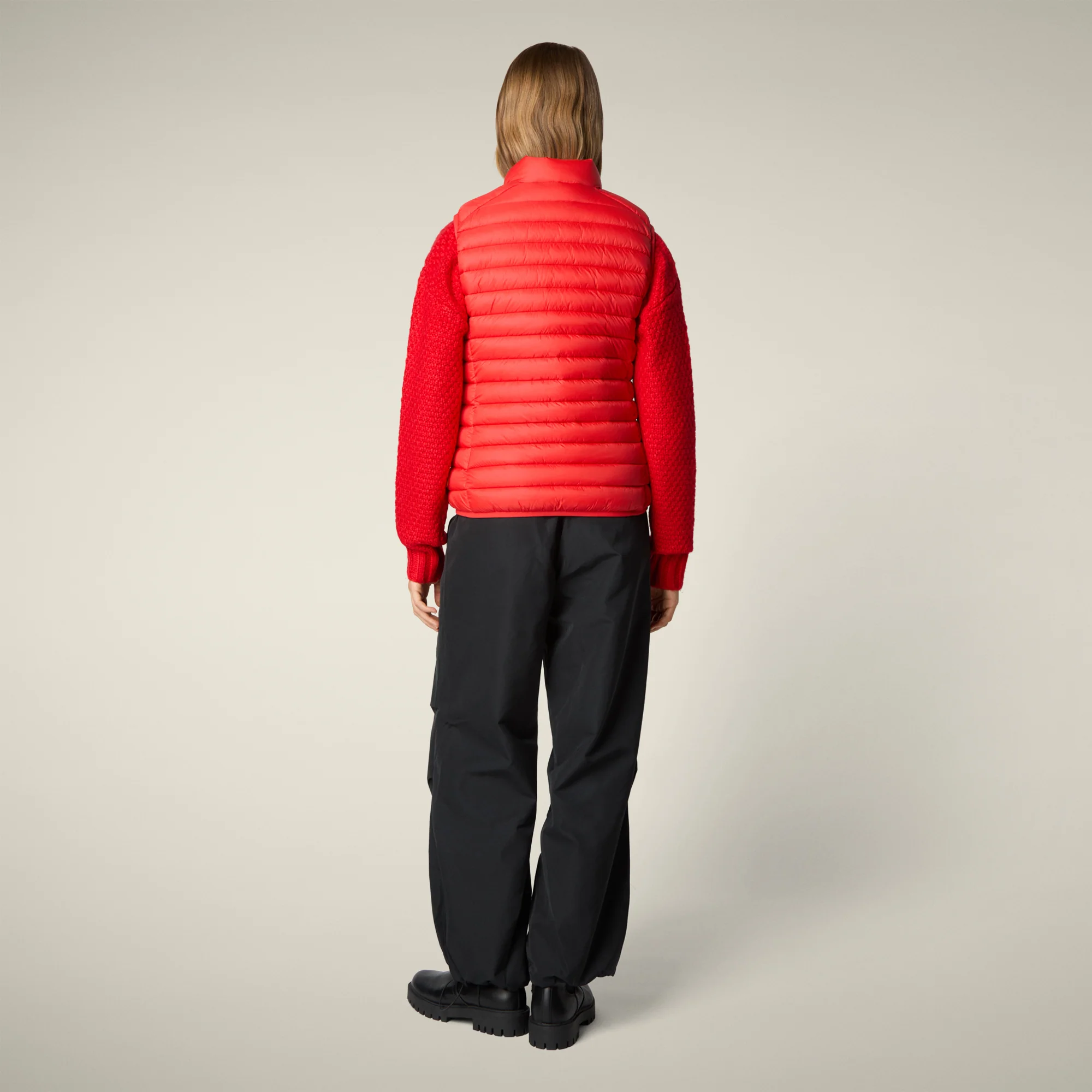 Women's Animal free puffer Vest Charlotte in Fiery Red
