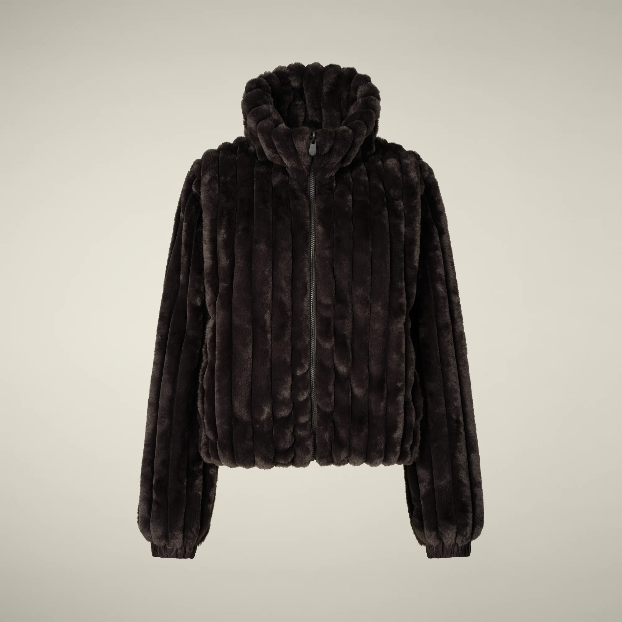 Women's Reversible Faux Fur Jacket elina in brown black