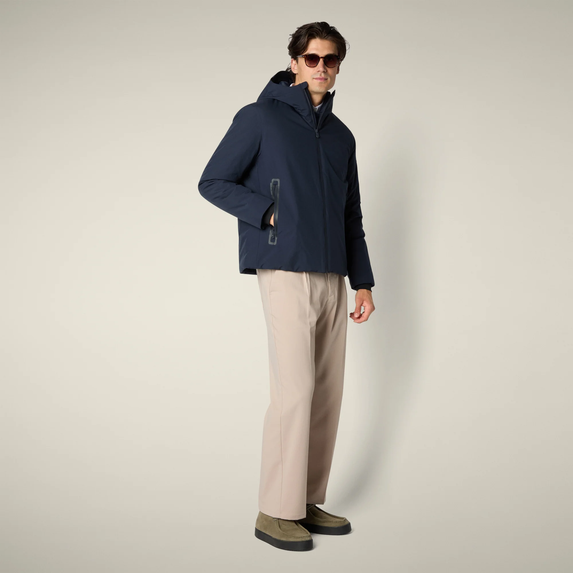 Men's hooded jacket flynn in blue black