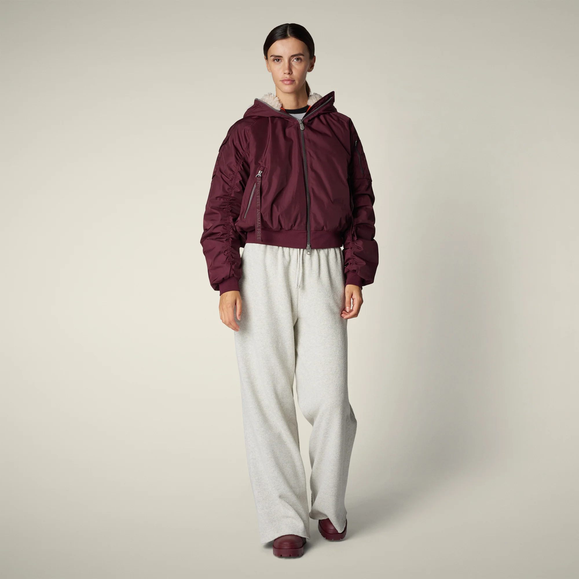 Women's bomber jacket Gaga in wine red